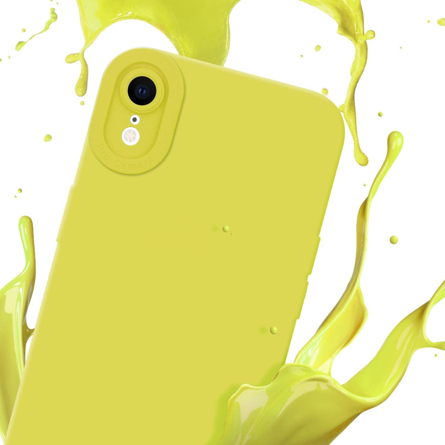 Cadorabo Hülle für Apple iPhone XR Schutz Hülle in Gelb TPU Silikon Etui Case Handyhülle