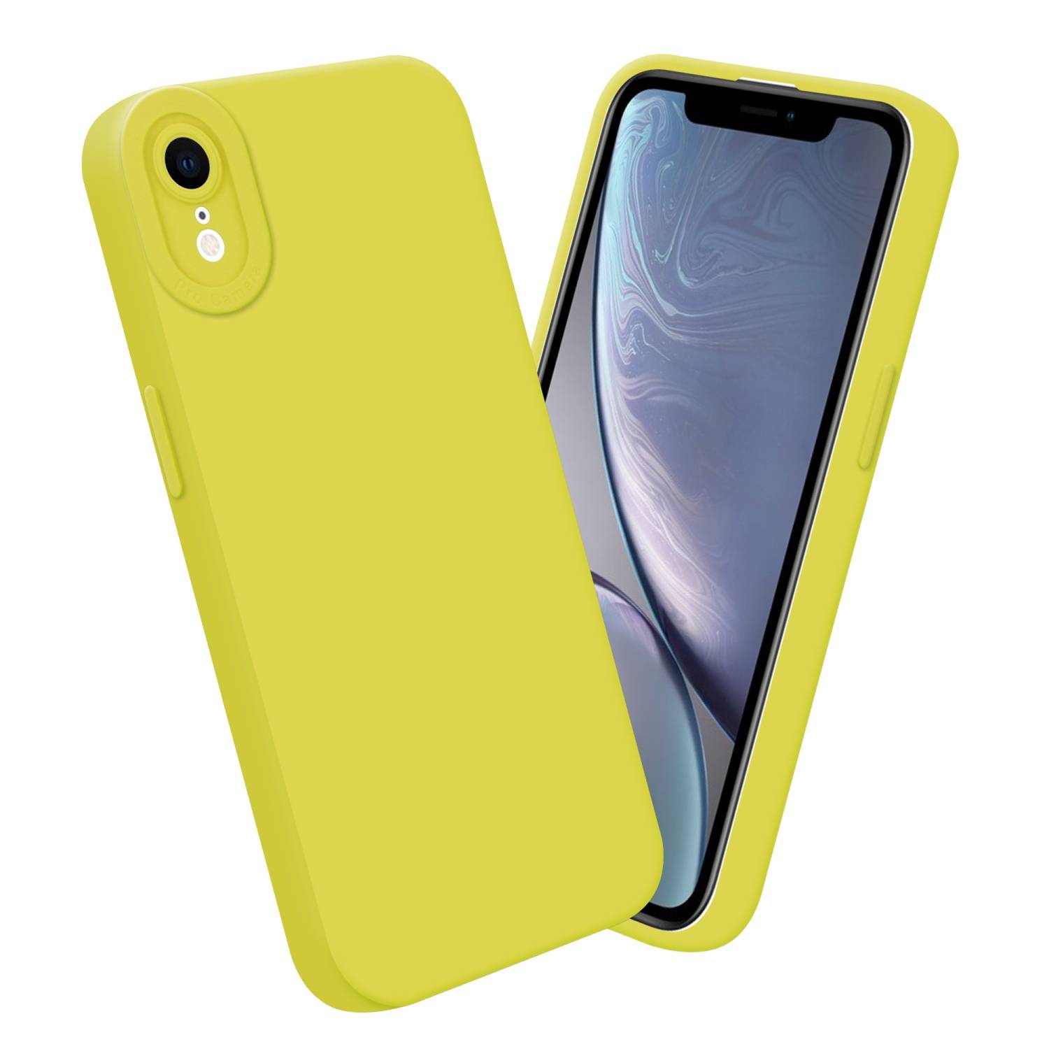 Cadorabo Hülle für Apple iPhone XR Schutz Hülle in Gelb TPU Silikon Etui Case Handyhülle
