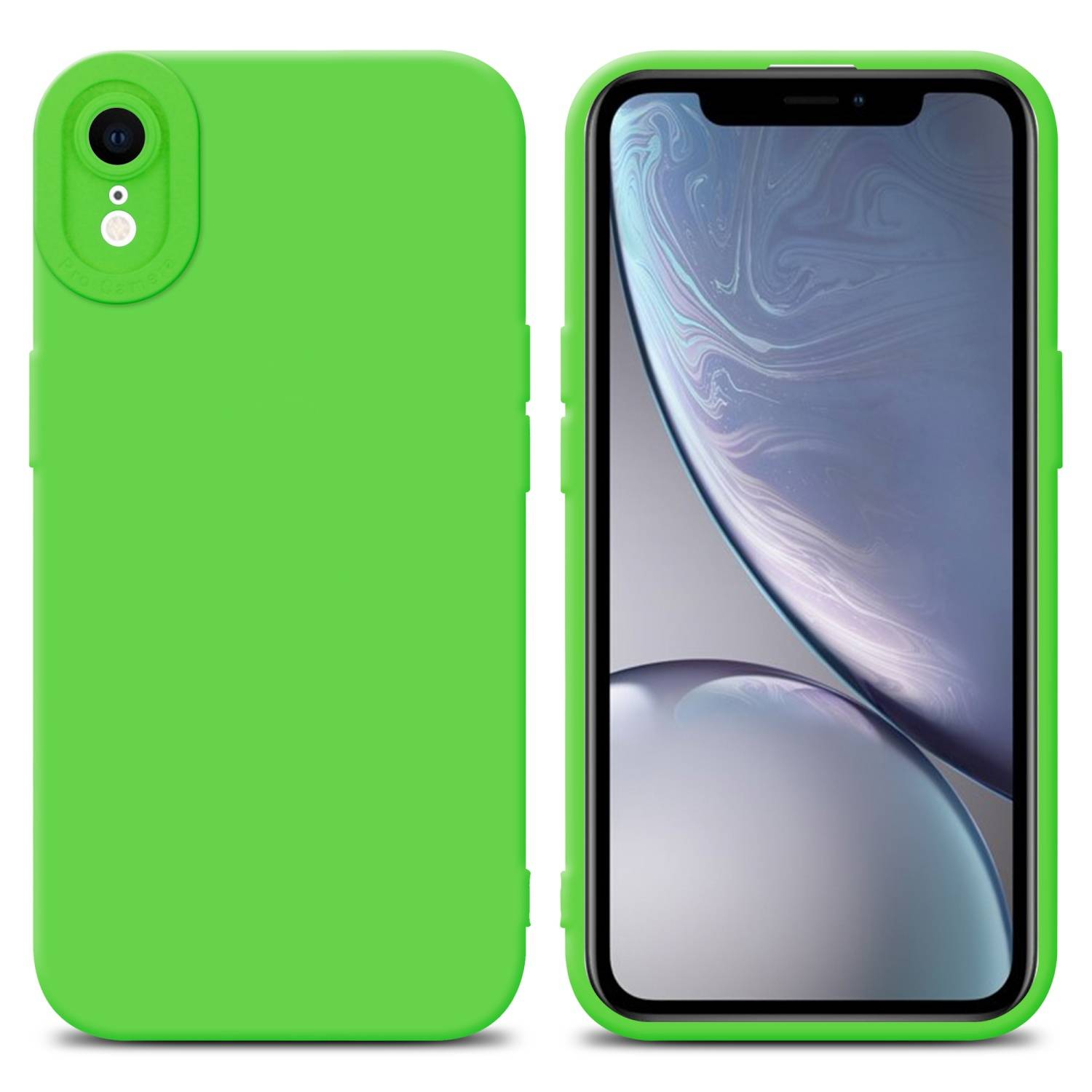 Cadorabo Hülle für Apple iPhone XR Schutz Hülle in Grün TPU Silikon Etui Case Handyhülle
