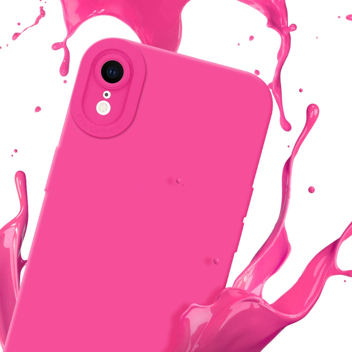 Cadorabo Hülle für Apple iPhone XR Schutz Hülle in Pink TPU Silikon Etui Case Handyhülle