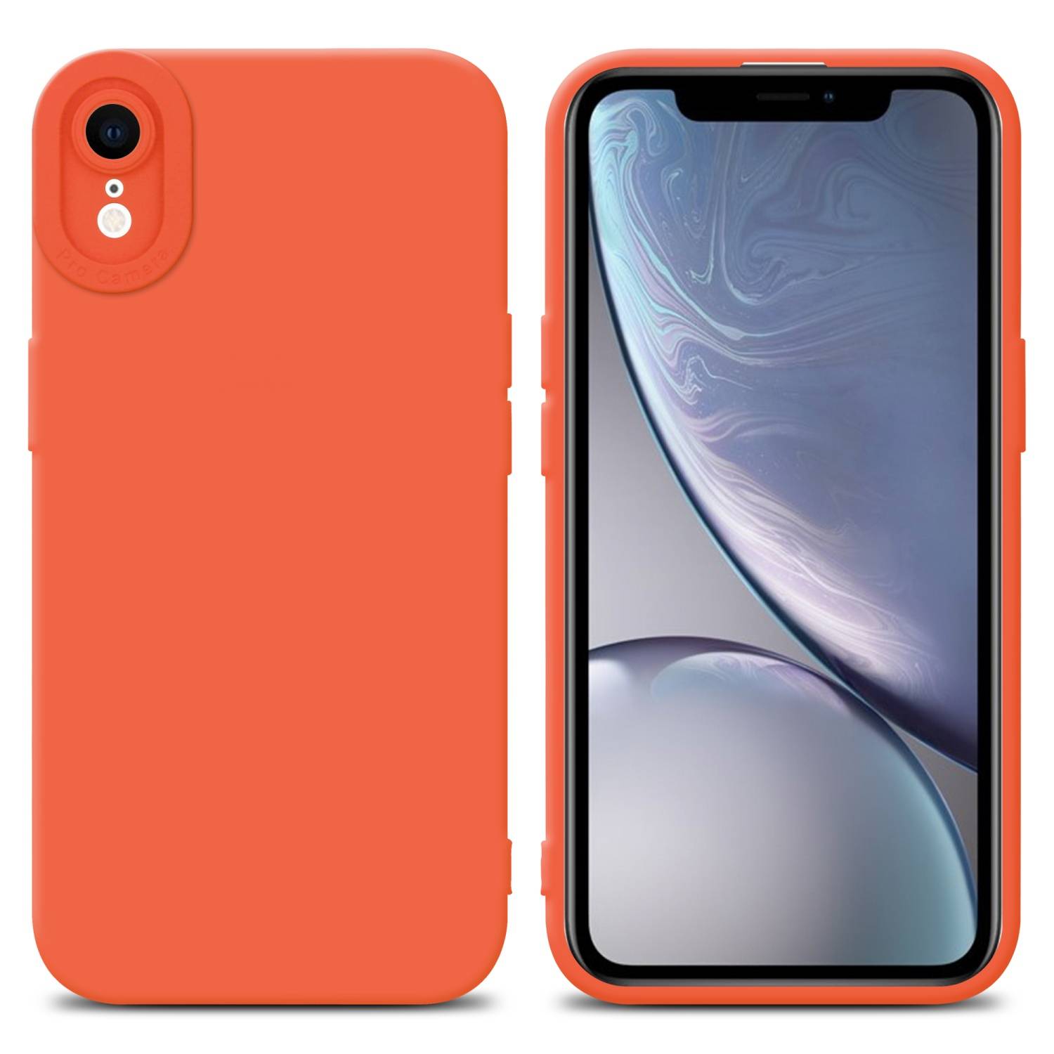 Cadorabo Hülle für Apple iPhone XR Schutz Hülle in Orange TPU Silikon Etui Case Handyhülle