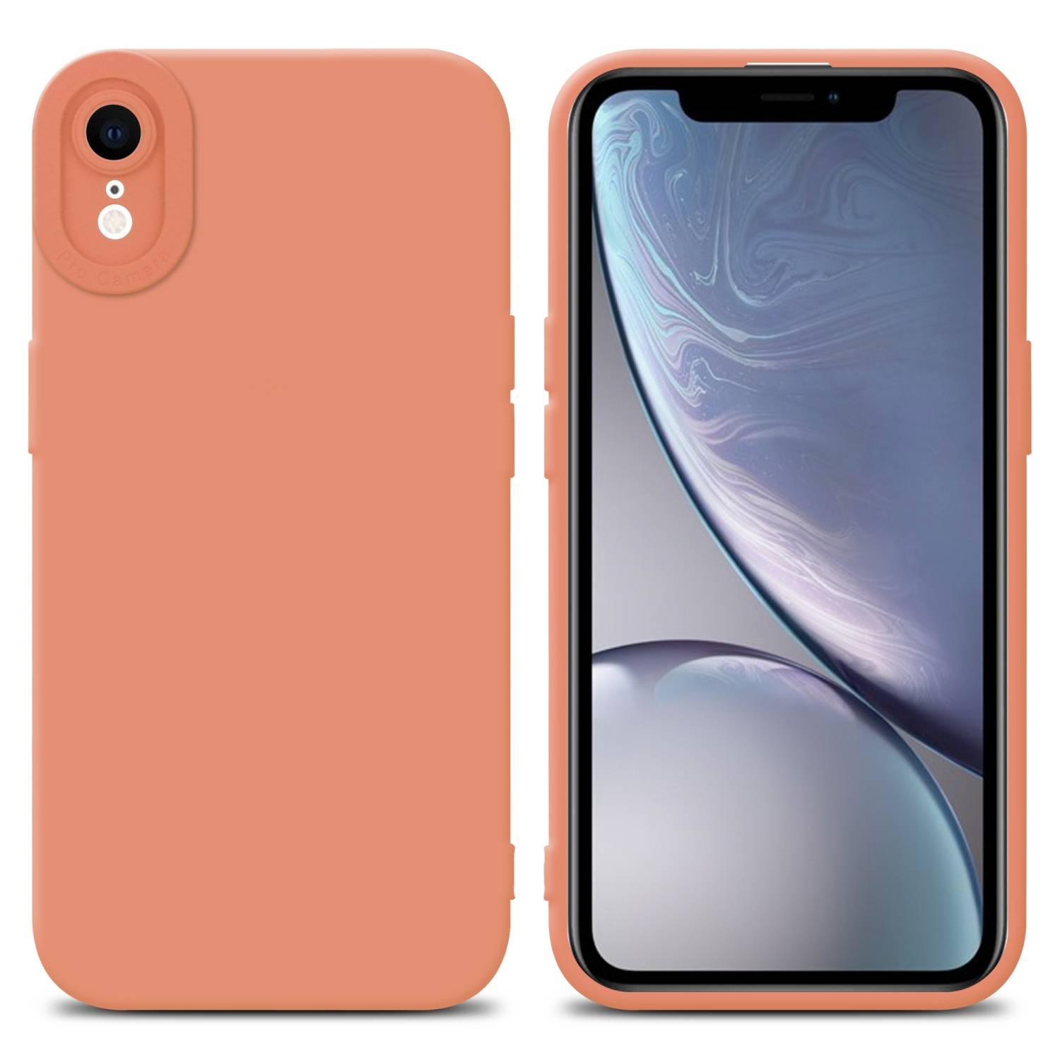 Cadorabo Hülle für Apple iPhone XR Schutz Hülle in Orange TPU Silikon Etui Case Handyhülle