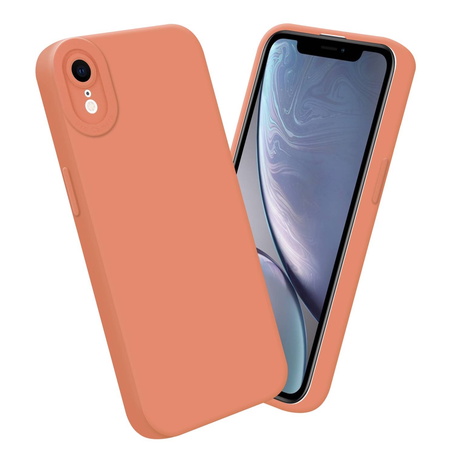 Cadorabo Hülle für Apple iPhone XR Schutz Hülle in Orange TPU Silikon Etui Case Handyhülle