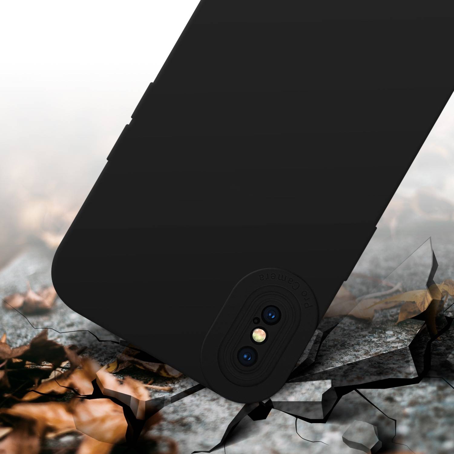 Cadorabo Hülle für Apple iPhone XS MAX Schutz Hülle in Schwarz TPU Silikon Etui Case Handyhülle