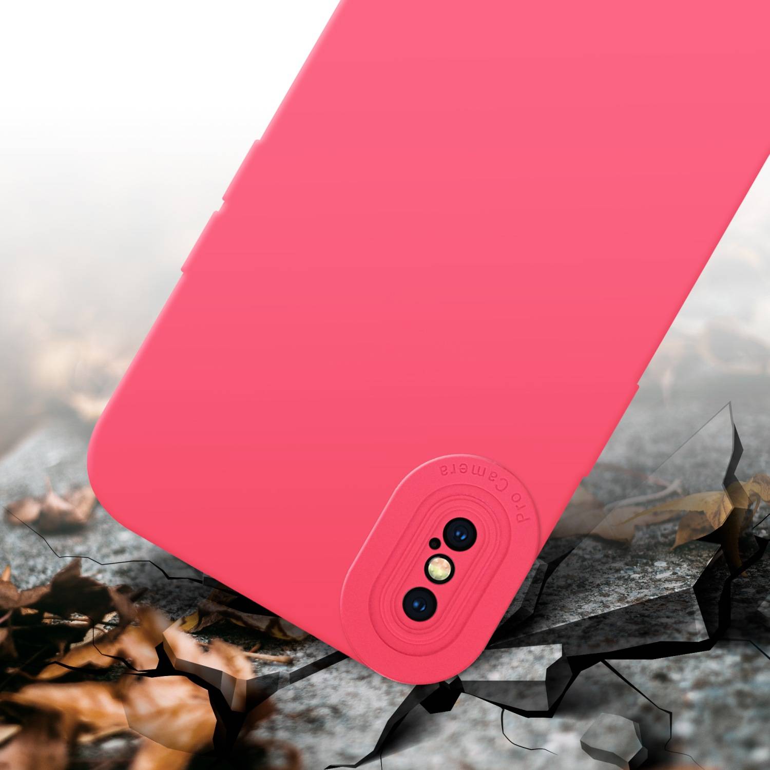 Cadorabo Hülle für Apple iPhone XS MAX Schutz Hülle in Rot TPU Silikon Etui Case Handyhülle
