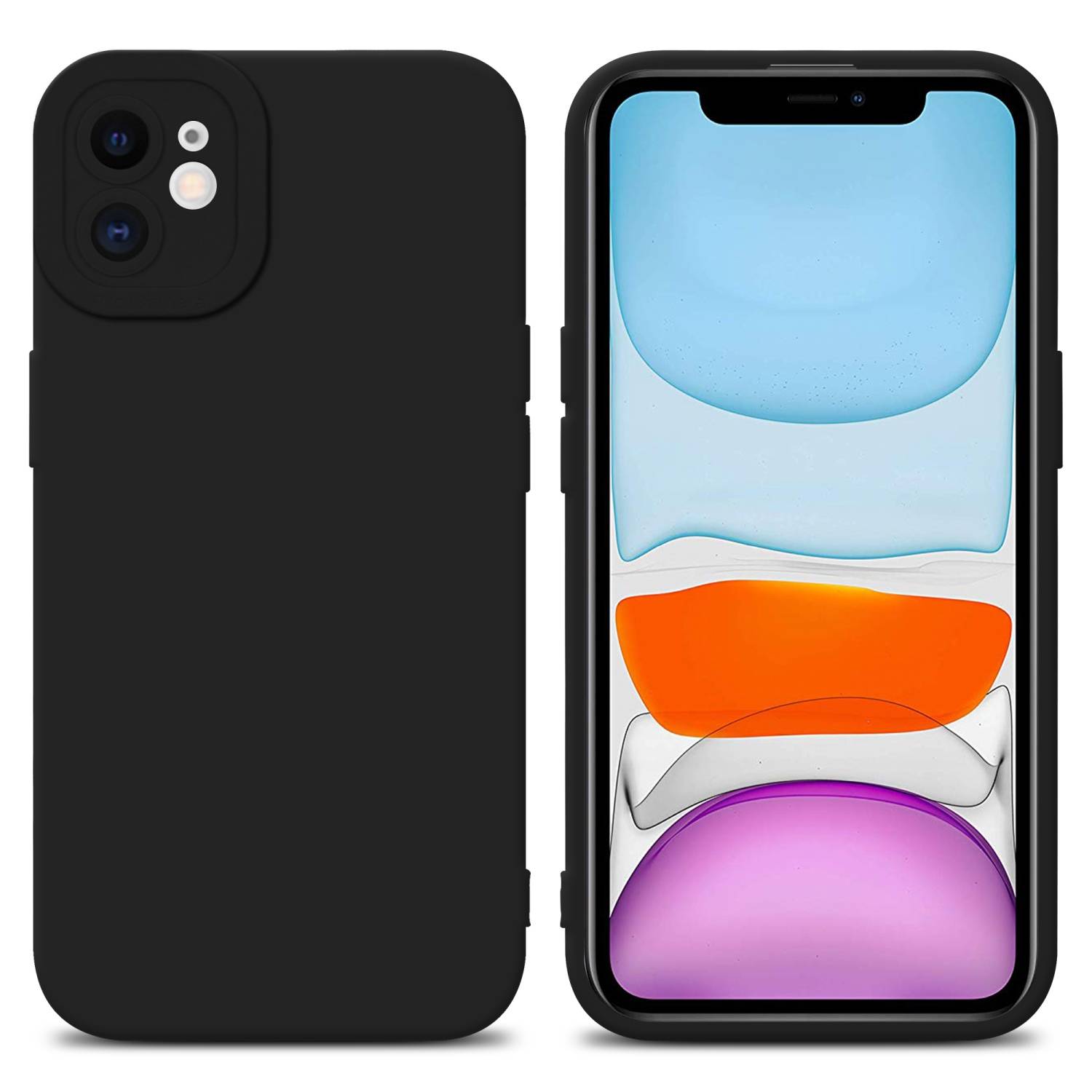 Cadorabo Hülle für Apple iPhone 11 Schutz Hülle in Schwarz TPU Silikon Etui Case Handyhülle