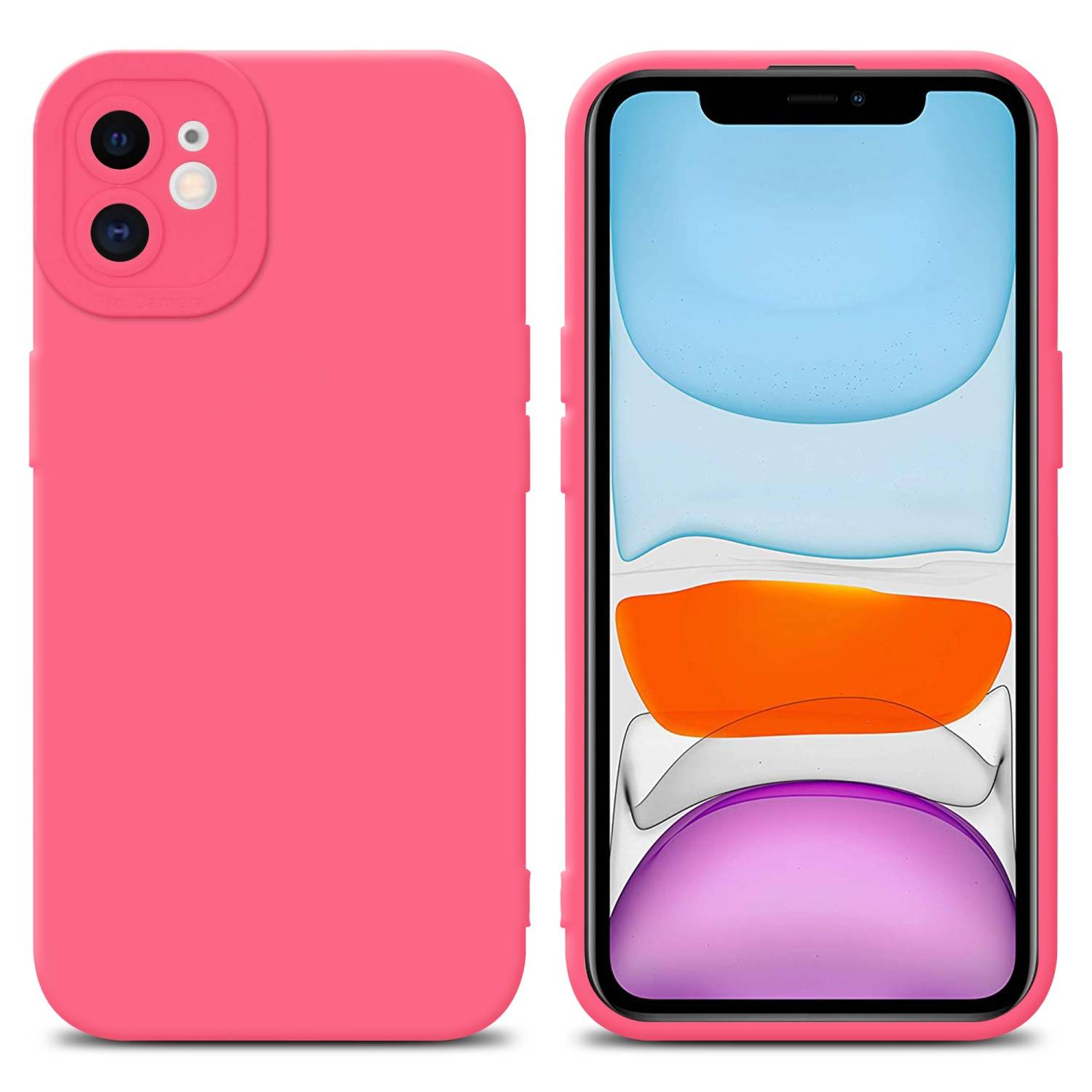 Cadorabo Hülle für Apple iPhone 11 Schutz Hülle in Rot TPU Silikon Etui Case Handyhülle