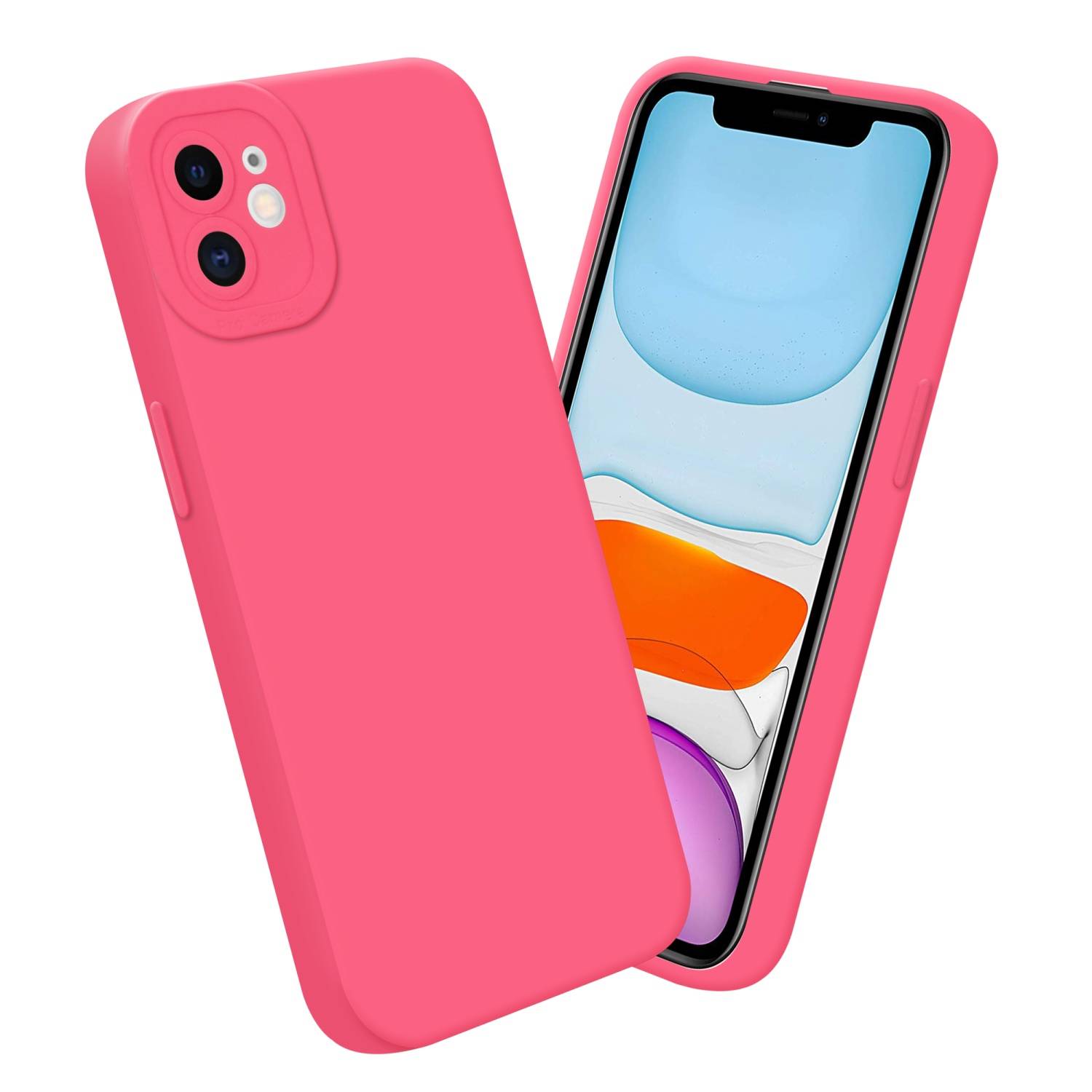 Cadorabo Hülle für Apple iPhone 11 Schutz Hülle in Rot TPU Silikon Etui Case Handyhülle