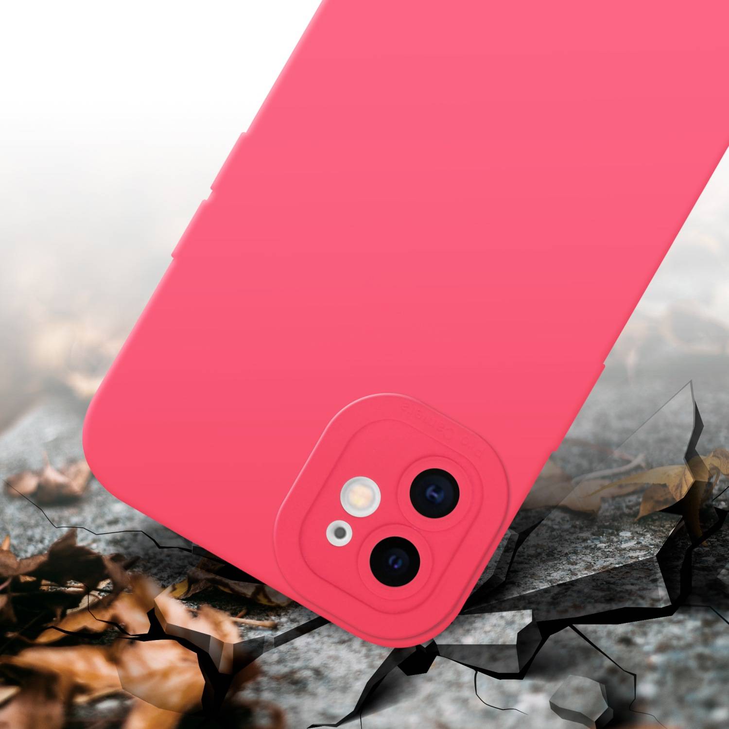 Cadorabo Hülle für Apple iPhone 11 Schutz Hülle in Rot TPU Silikon Etui Case Handyhülle