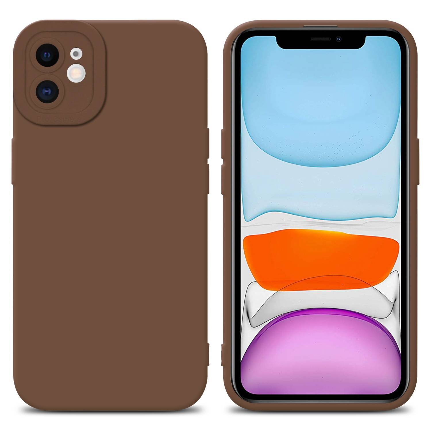 Cadorabo Hülle für Apple iPhone 11 Schutz Hülle in Braun TPU Silikon Etui Case Handyhülle