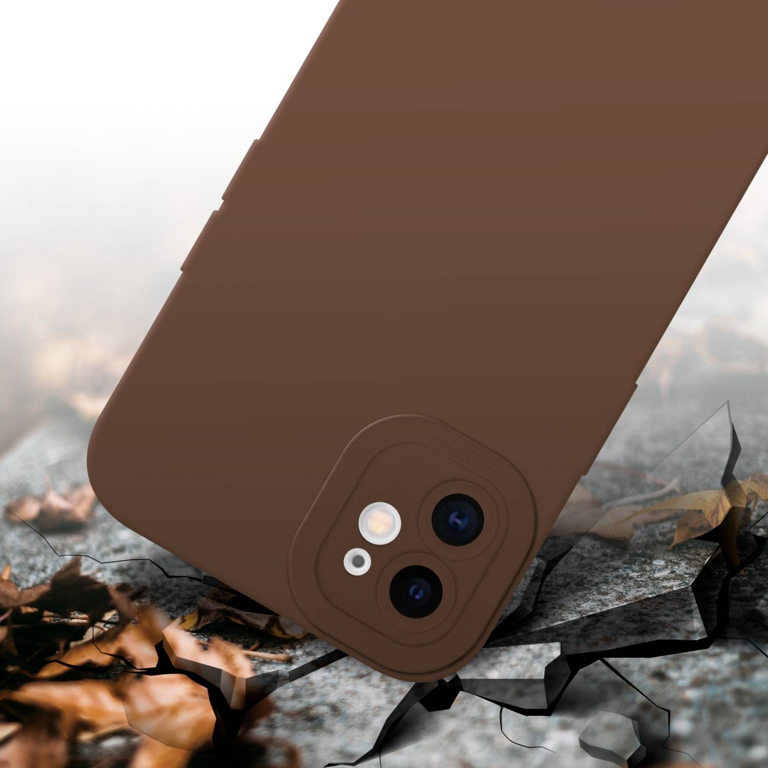 Cadorabo Hülle für Apple iPhone 11 Schutz Hülle in Braun TPU Silikon Etui Case Handyhülle