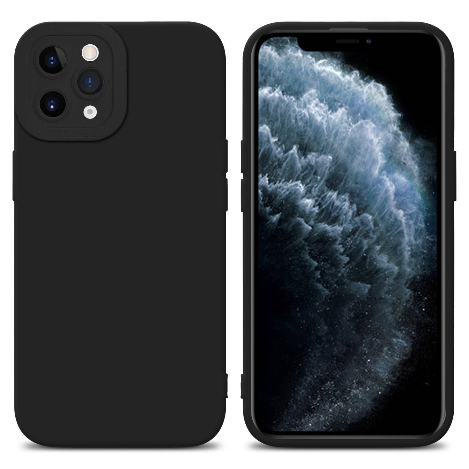 Cadorabo Hülle für Apple iPhone 11 PRO Schutz Hülle in Schwarz TPU Silikon Etui Case Handyhülle