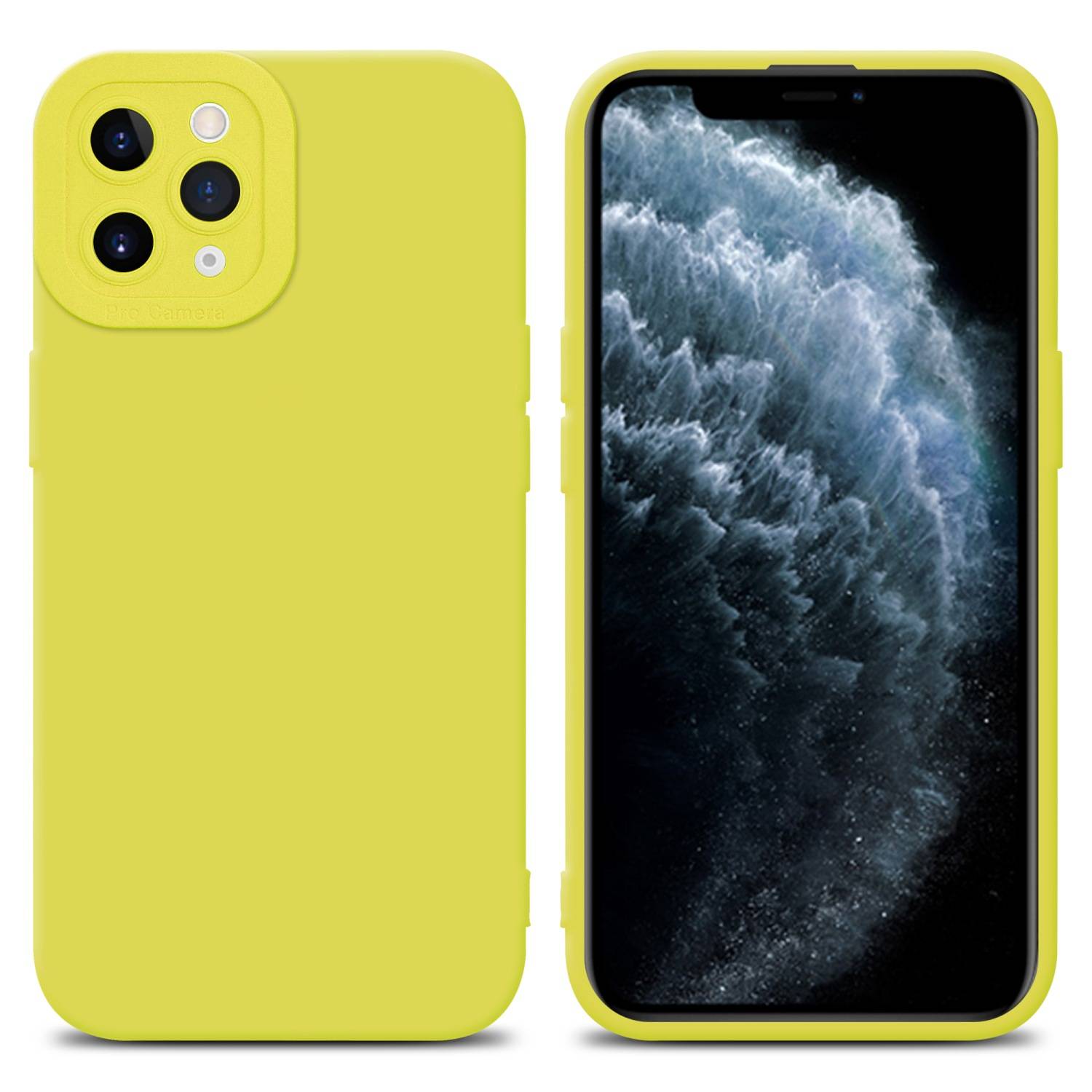 Cadorabo Hülle für Apple iPhone 11 PRO MAX Schutz Hülle in Gelb TPU Silikon Etui Case Handyhülle