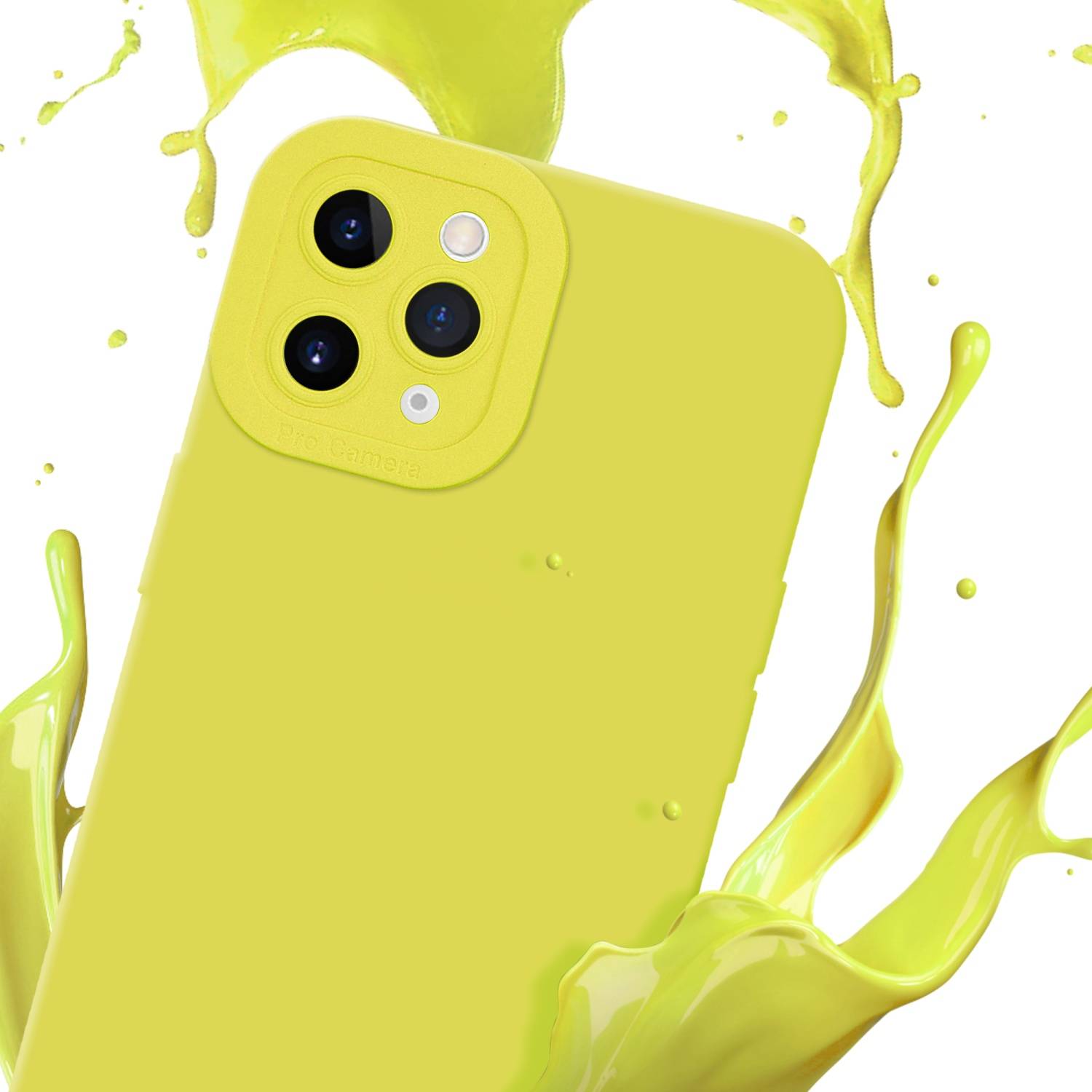 Cadorabo Hülle für Apple iPhone 11 PRO MAX Schutz Hülle in Gelb TPU Silikon Etui Case Handyhülle