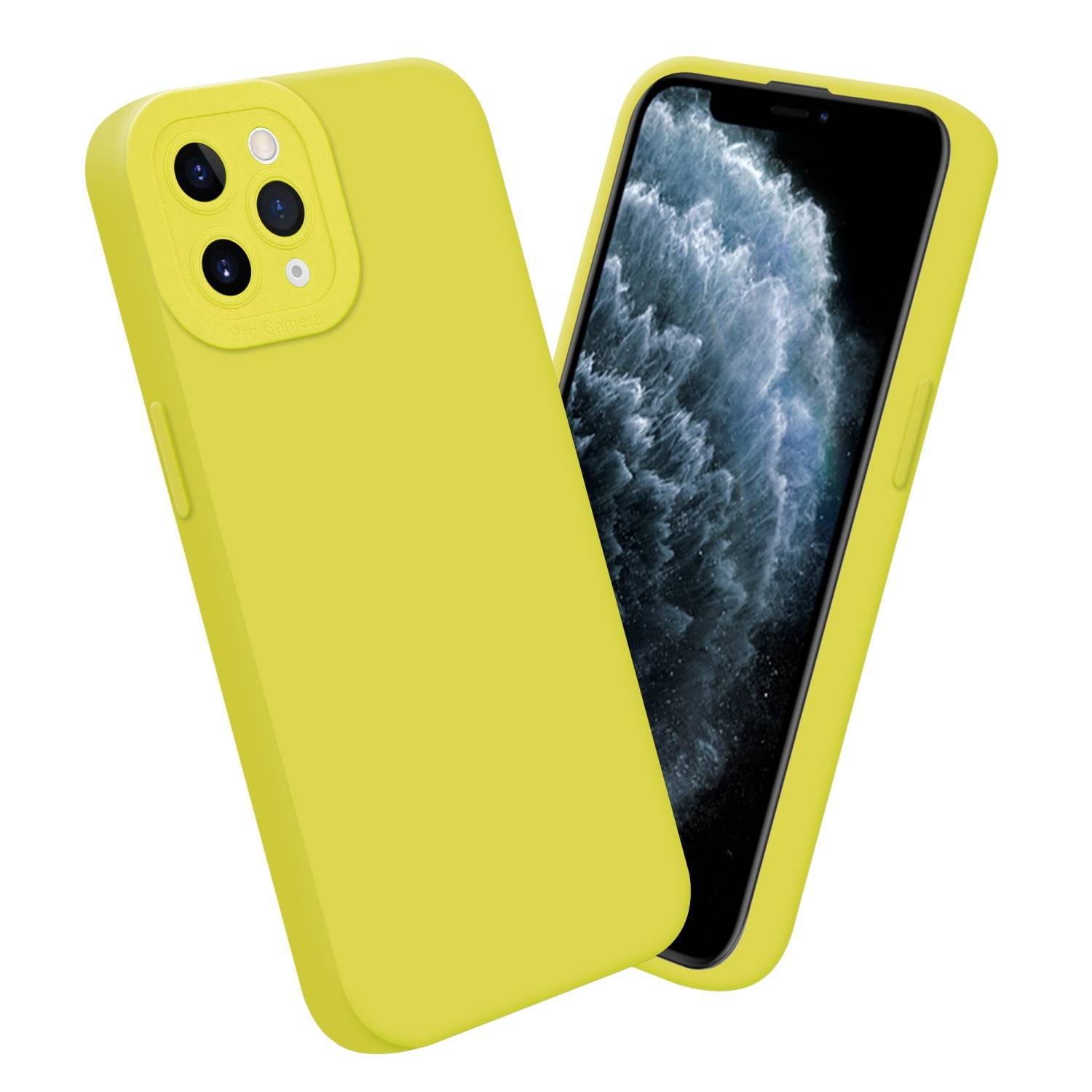 Cadorabo Hülle für Apple iPhone 11 PRO MAX Schutz Hülle in Gelb TPU Silikon Etui Case Handyhülle