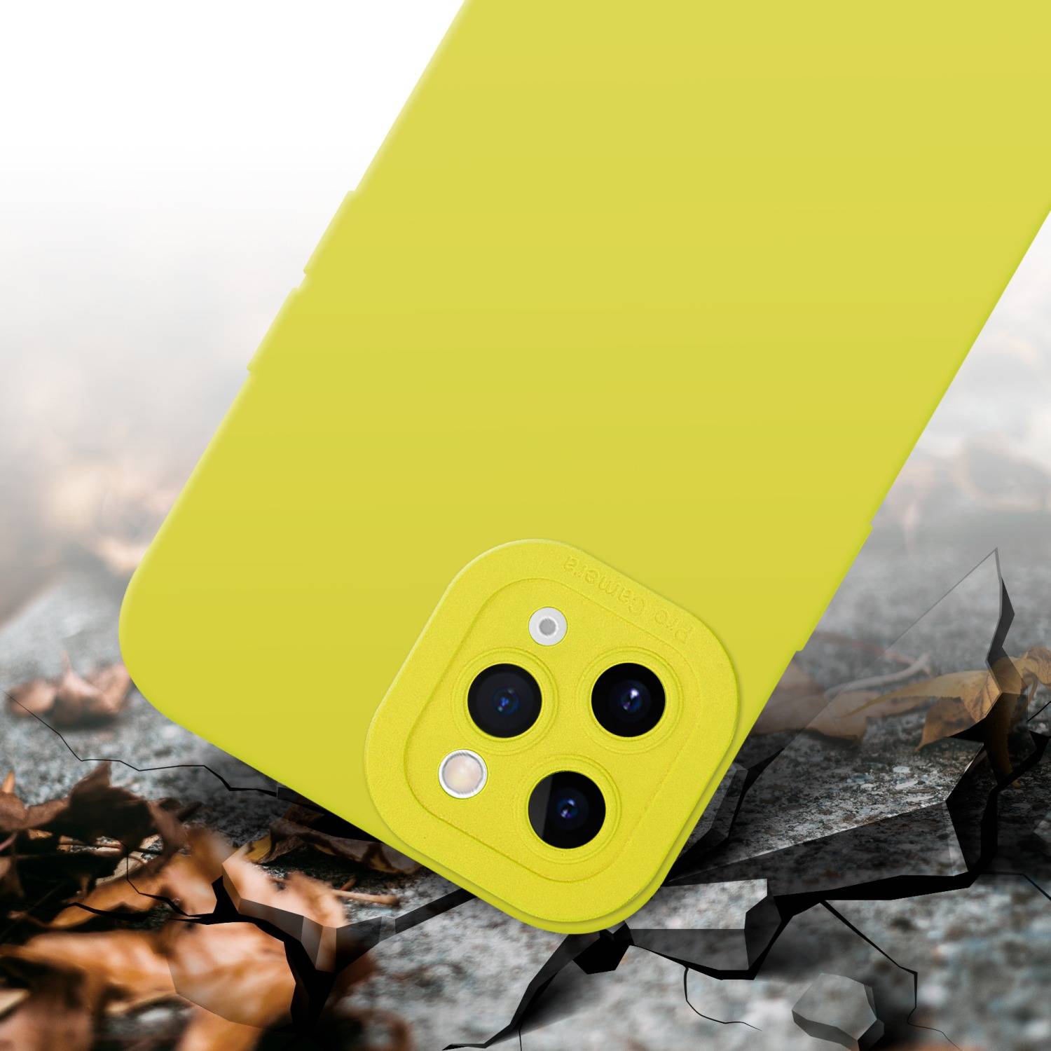 Cadorabo Hülle für Apple iPhone 11 PRO MAX Schutz Hülle in Gelb TPU Silikon Etui Case Handyhülle