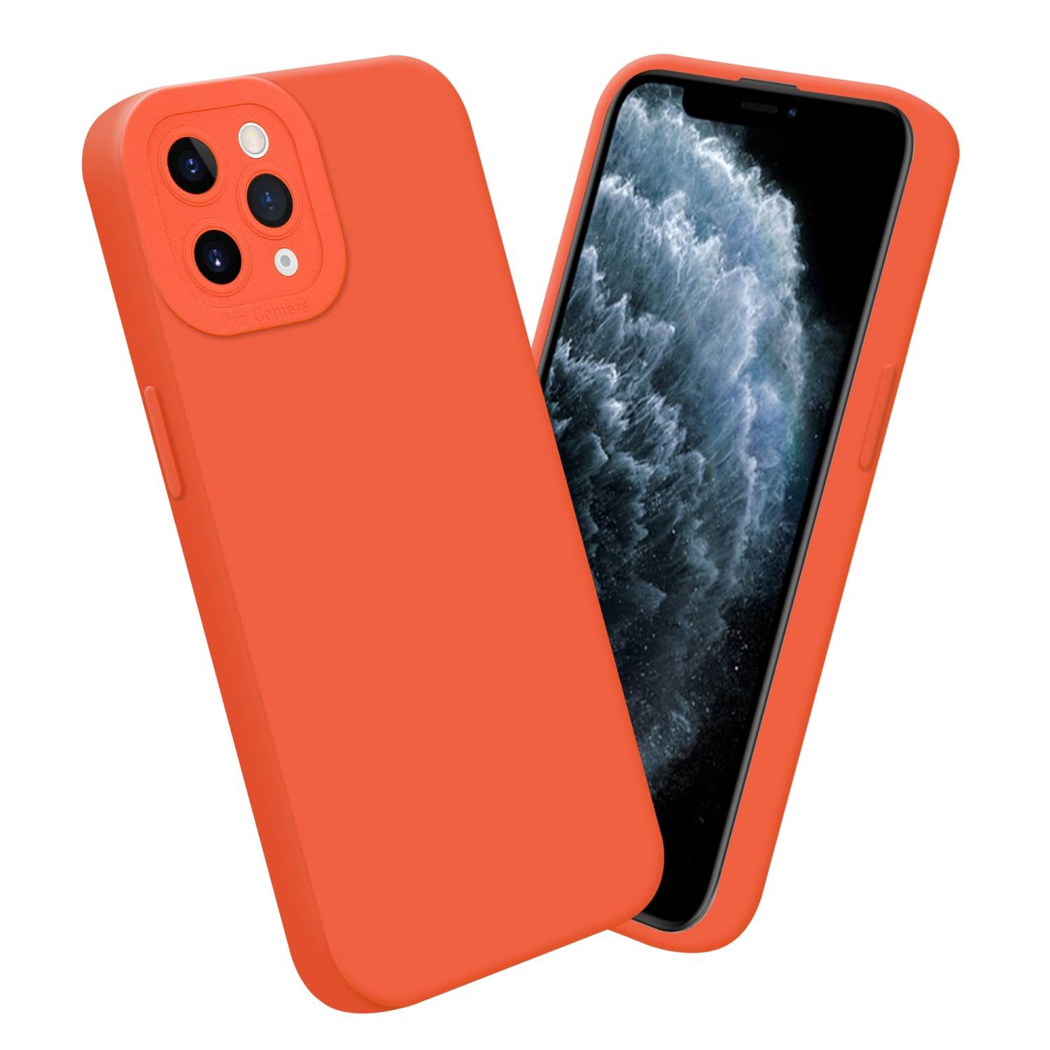 Cadorabo Hülle für Apple iPhone 11 PRO MAX Schutz Hülle in Orange TPU Silikon Etui Case Handyhülle