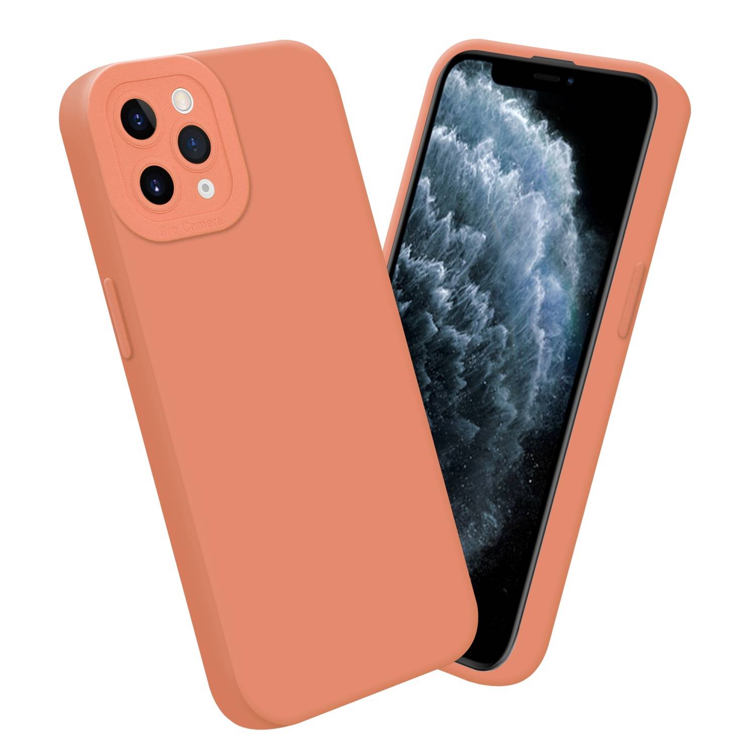 Cadorabo Hülle für Apple iPhone 11 PRO MAX Schutz Hülle in Orange TPU Silikon Etui Case Handyhülle