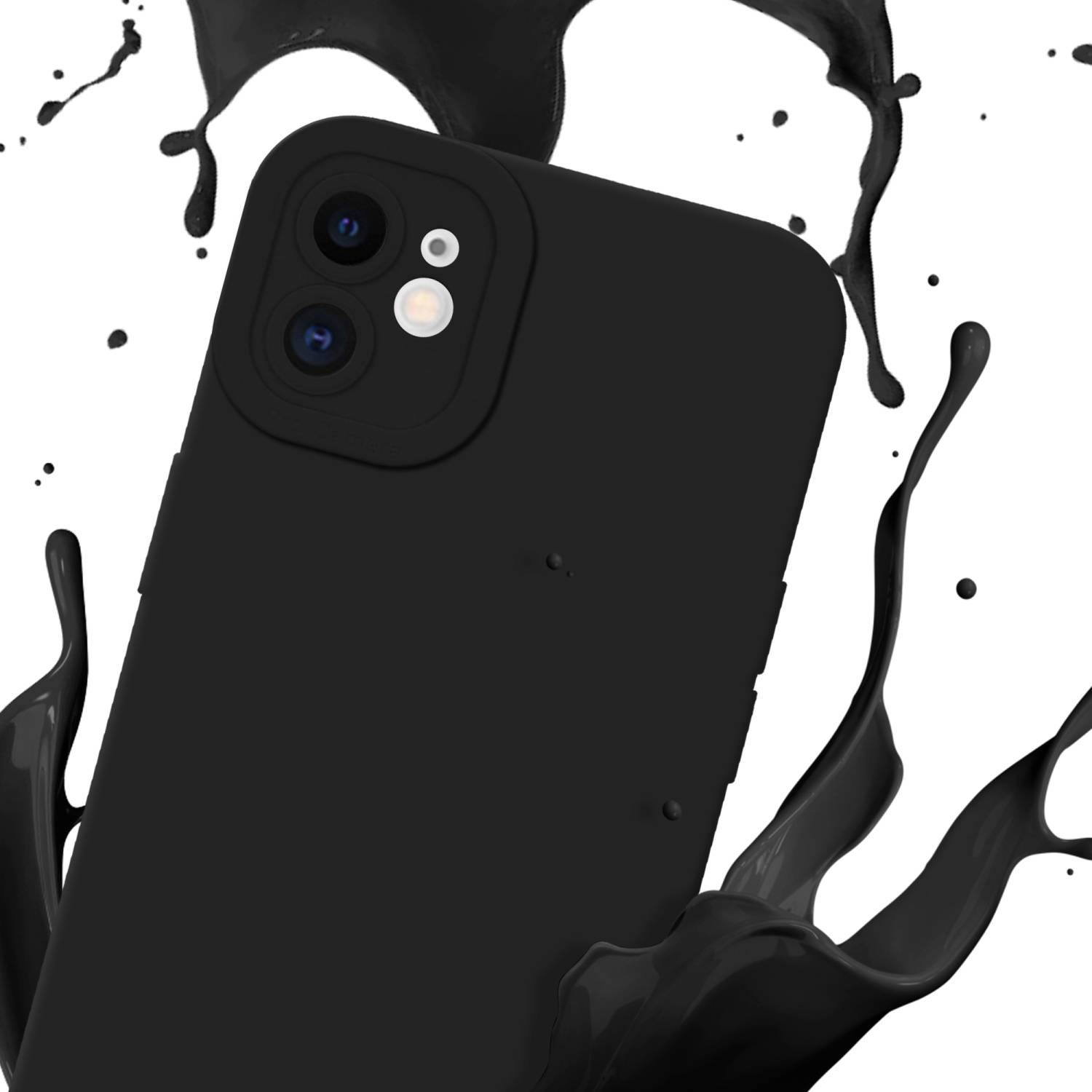 Cadorabo Hülle für Apple iPhone 12 Schutz Hülle in Schwarz TPU Silikon Etui Case Handyhülle