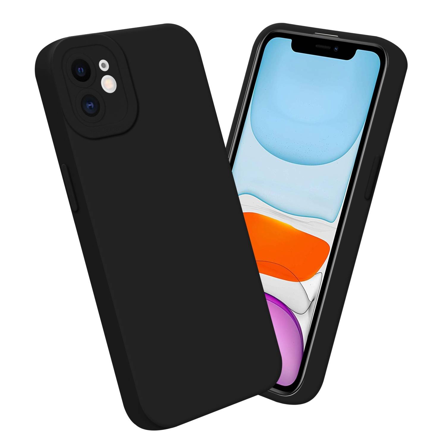 Cadorabo Hülle für Apple iPhone 12 Schutz Hülle in Schwarz TPU Silikon Etui Case Handyhülle