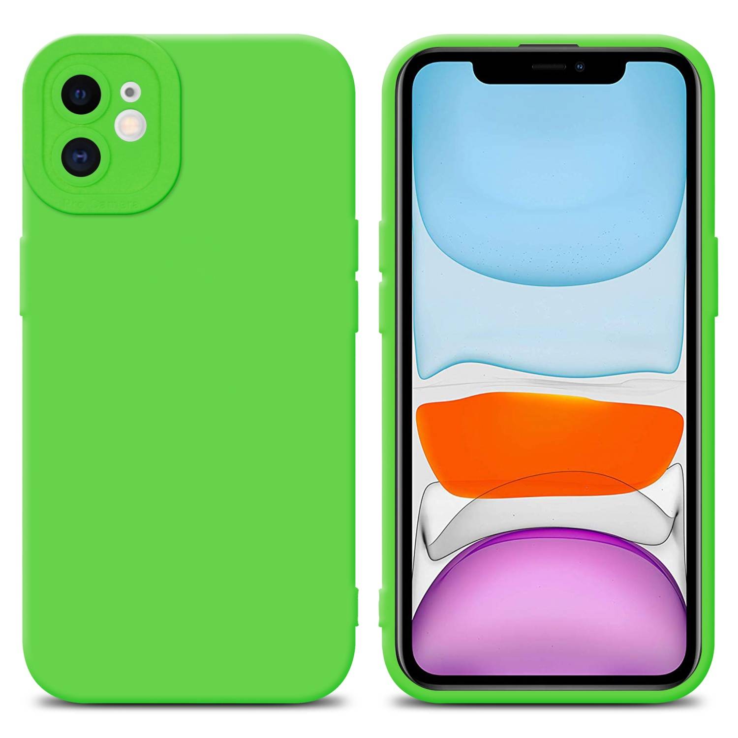 Cadorabo Hülle für Apple iPhone 12 Schutz Hülle in Grün TPU Silikon Etui Case Handyhülle