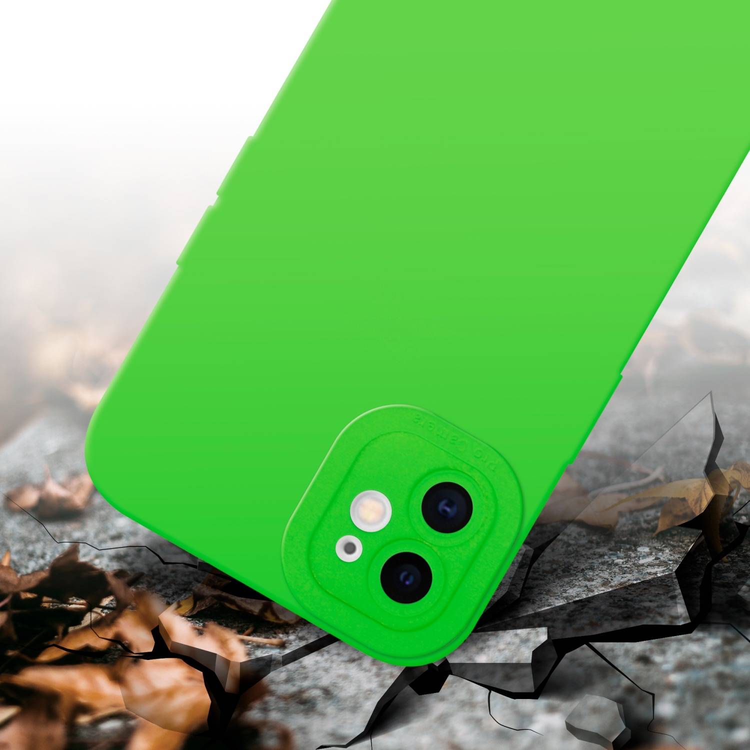 Cadorabo Hülle für Apple iPhone 12 Schutz Hülle in Grün TPU Silikon Etui Case Handyhülle