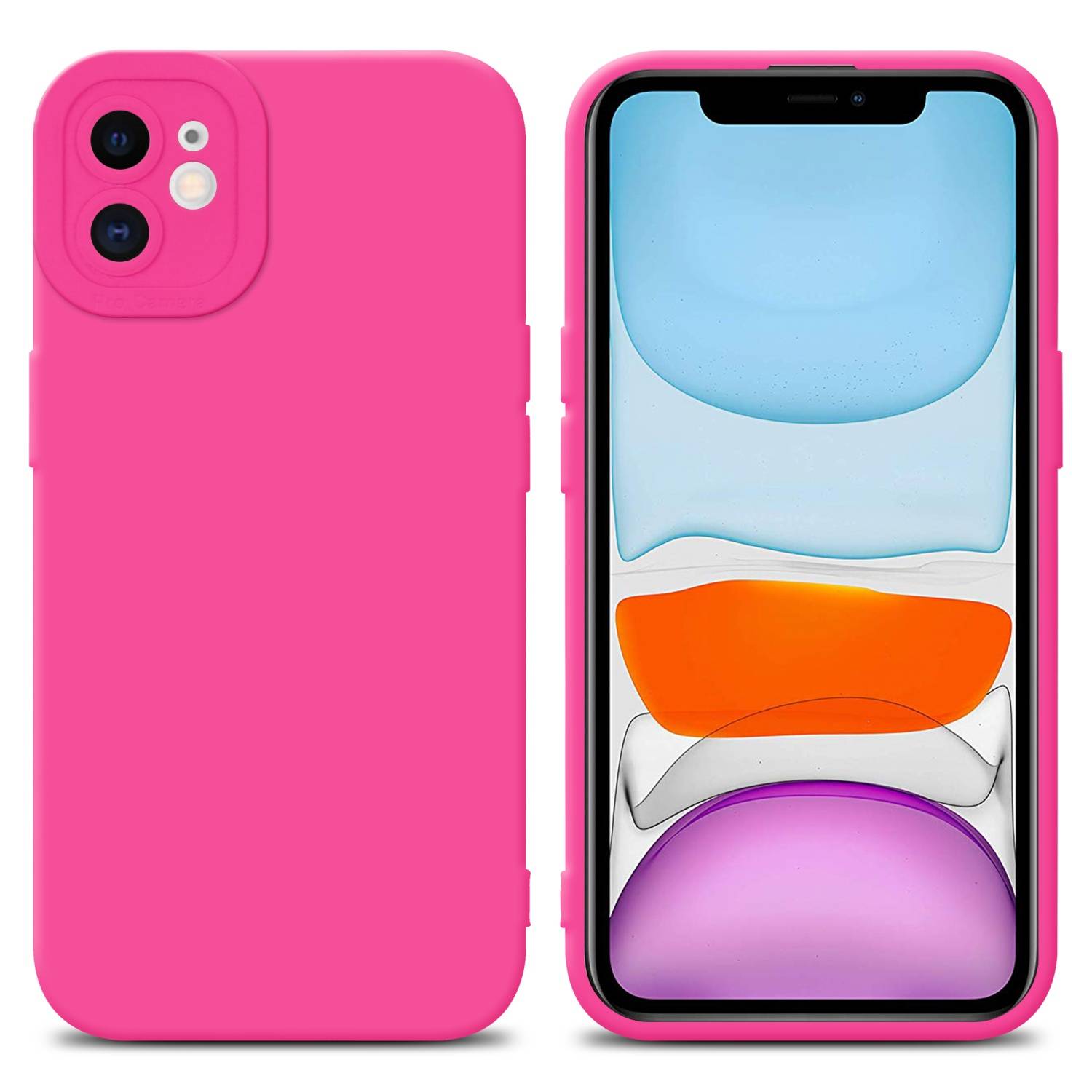 Cadorabo Hülle für Apple iPhone 12 Schutz Hülle in Pink TPU Silikon Etui Case Handyhülle