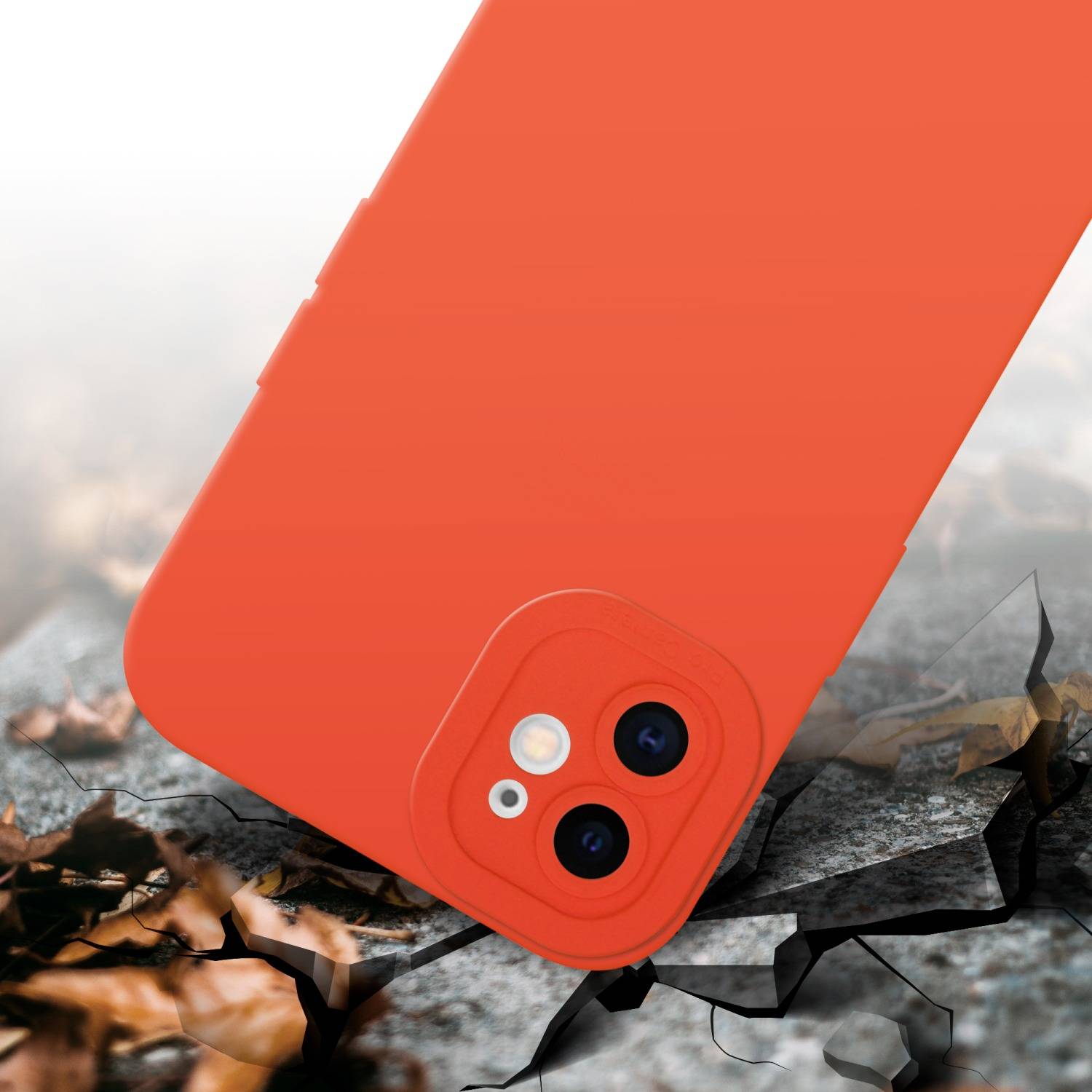 Cadorabo Hülle für Apple iPhone 12 Schutz Hülle in Orange TPU Silikon Etui Case Handyhülle