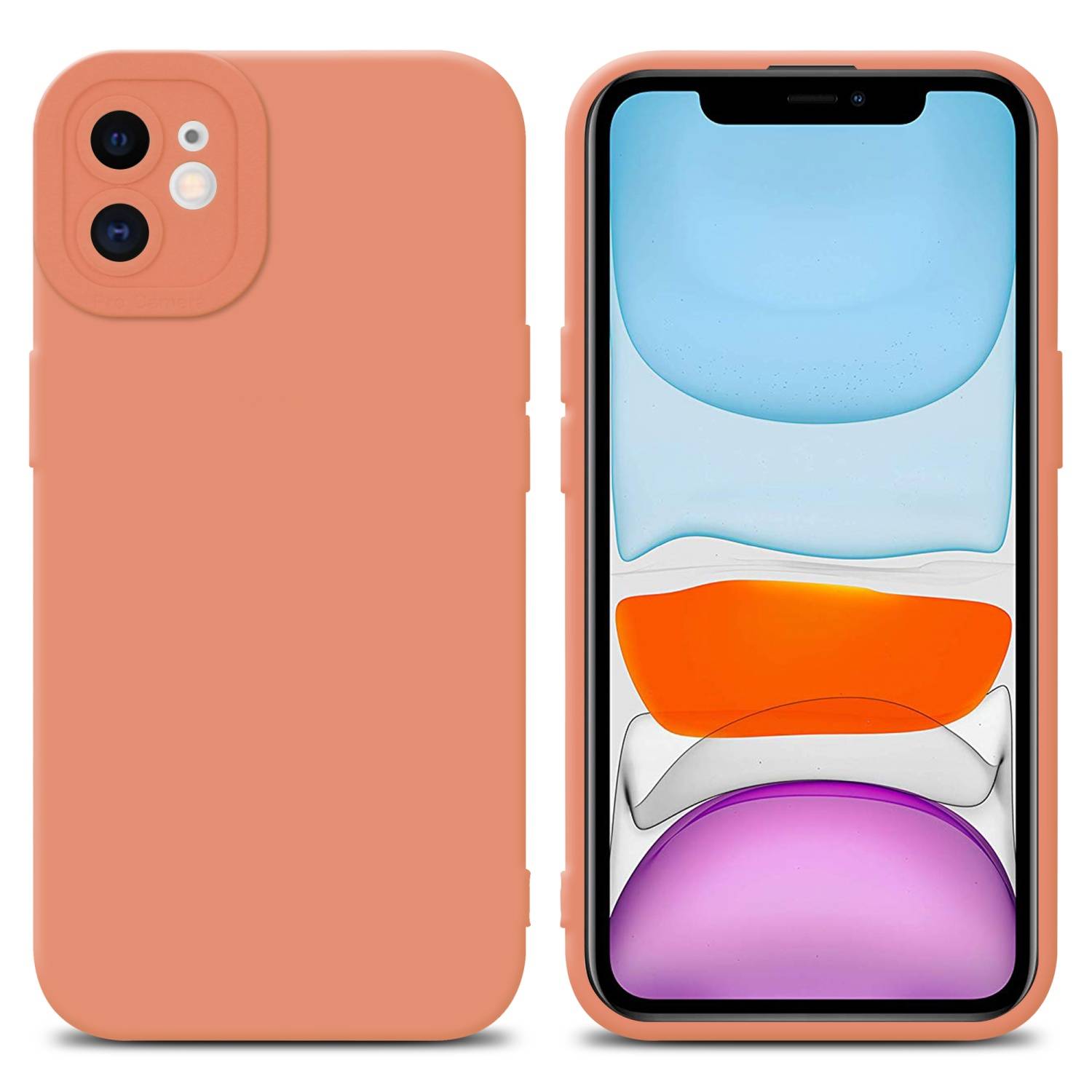 Cadorabo Hülle für Apple iPhone 12 Schutz Hülle in Orange TPU Silikon Etui Case Handyhülle