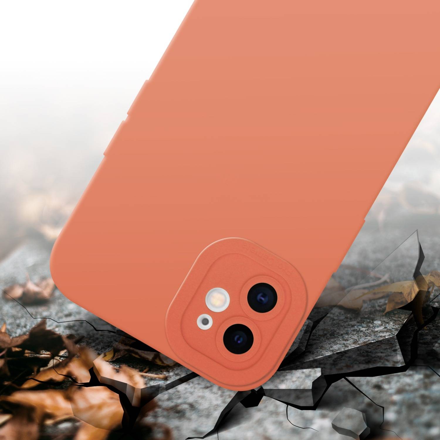 Cadorabo Hülle für Apple iPhone 12 Schutz Hülle in Orange TPU Silikon Etui Case Handyhülle