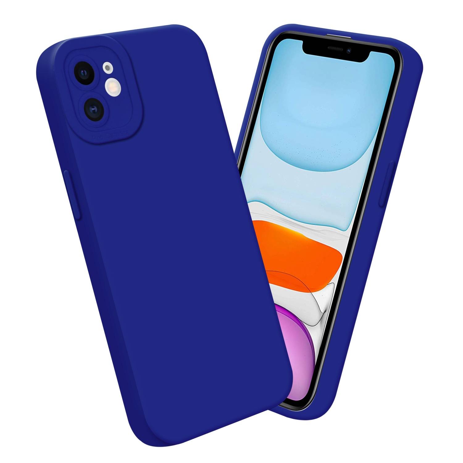 Cadorabo Hülle für Apple iPhone 12 Schutz Hülle in Blau TPU Silikon Etui Case Handyhülle
