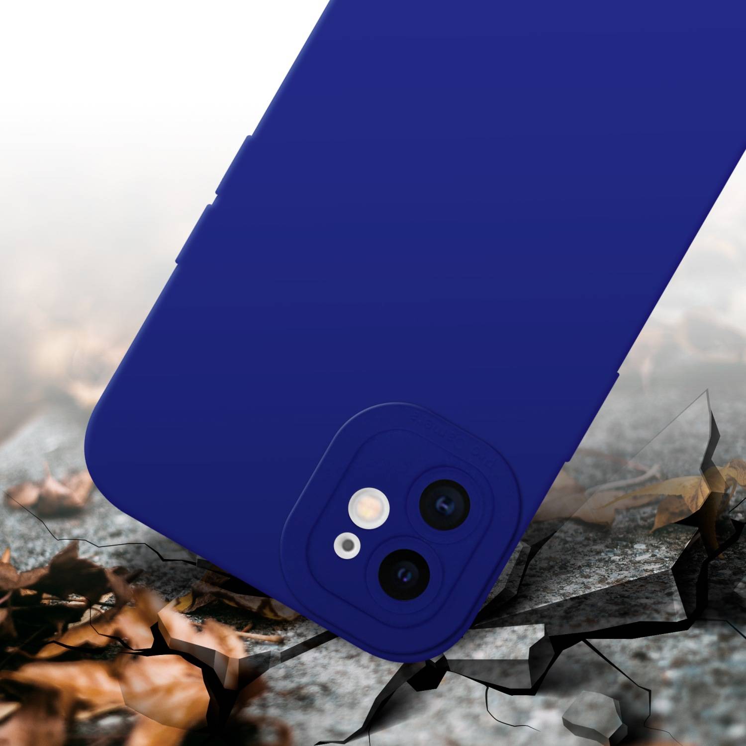 Cadorabo Hülle für Apple iPhone 12 Schutz Hülle in Blau TPU Silikon Etui Case Handyhülle