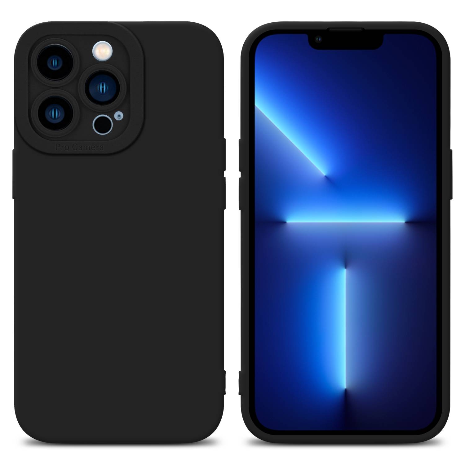 Cadorabo Hülle für Apple iPhone 12 PRO Schutz Hülle in Schwarz TPU Silikon Etui Case Handyhülle