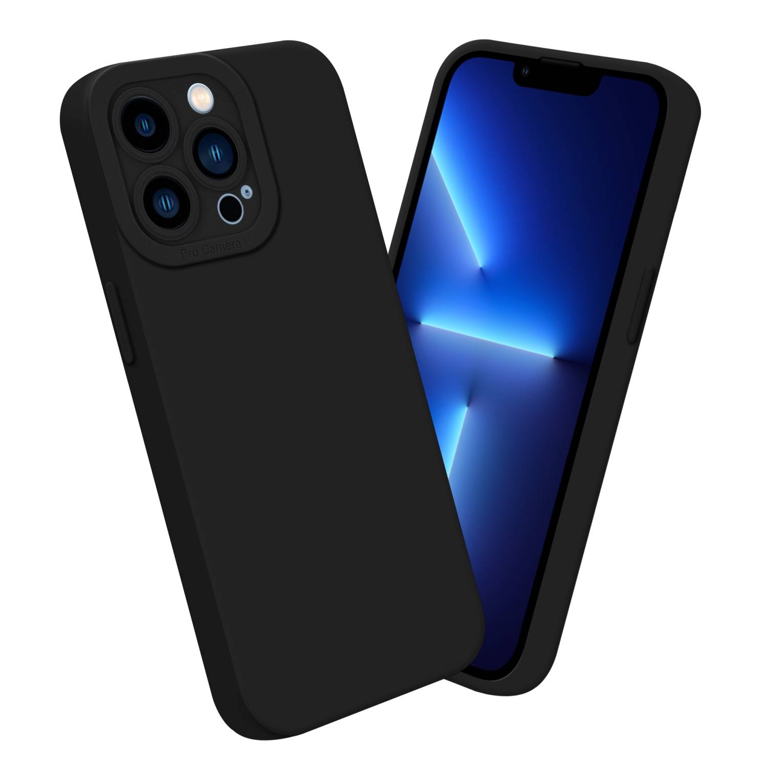 Cadorabo Hülle für Apple iPhone 12 PRO Schutz Hülle in Schwarz TPU Silikon Etui Case Handyhülle