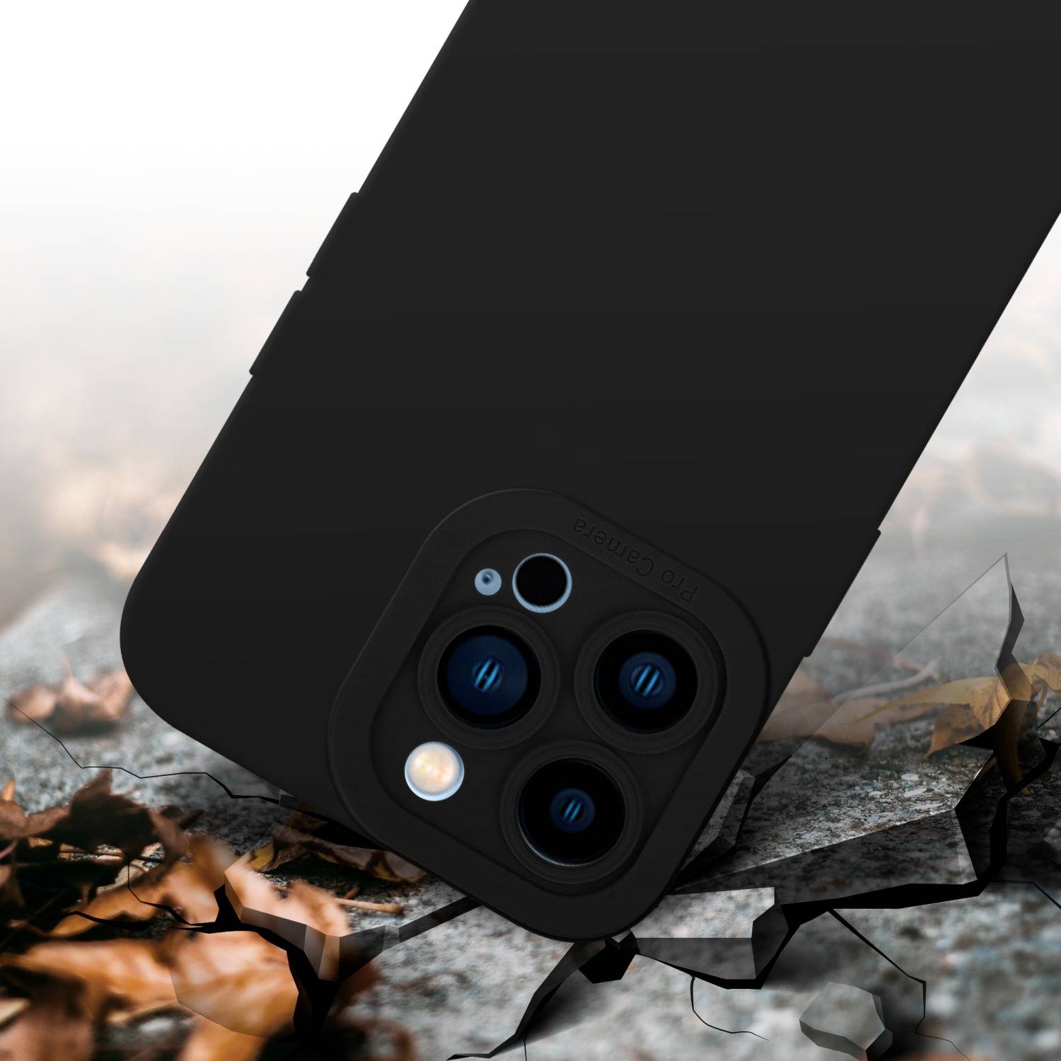 Cadorabo Hülle für Apple iPhone 12 PRO Schutz Hülle in Schwarz TPU Silikon Etui Case Handyhülle