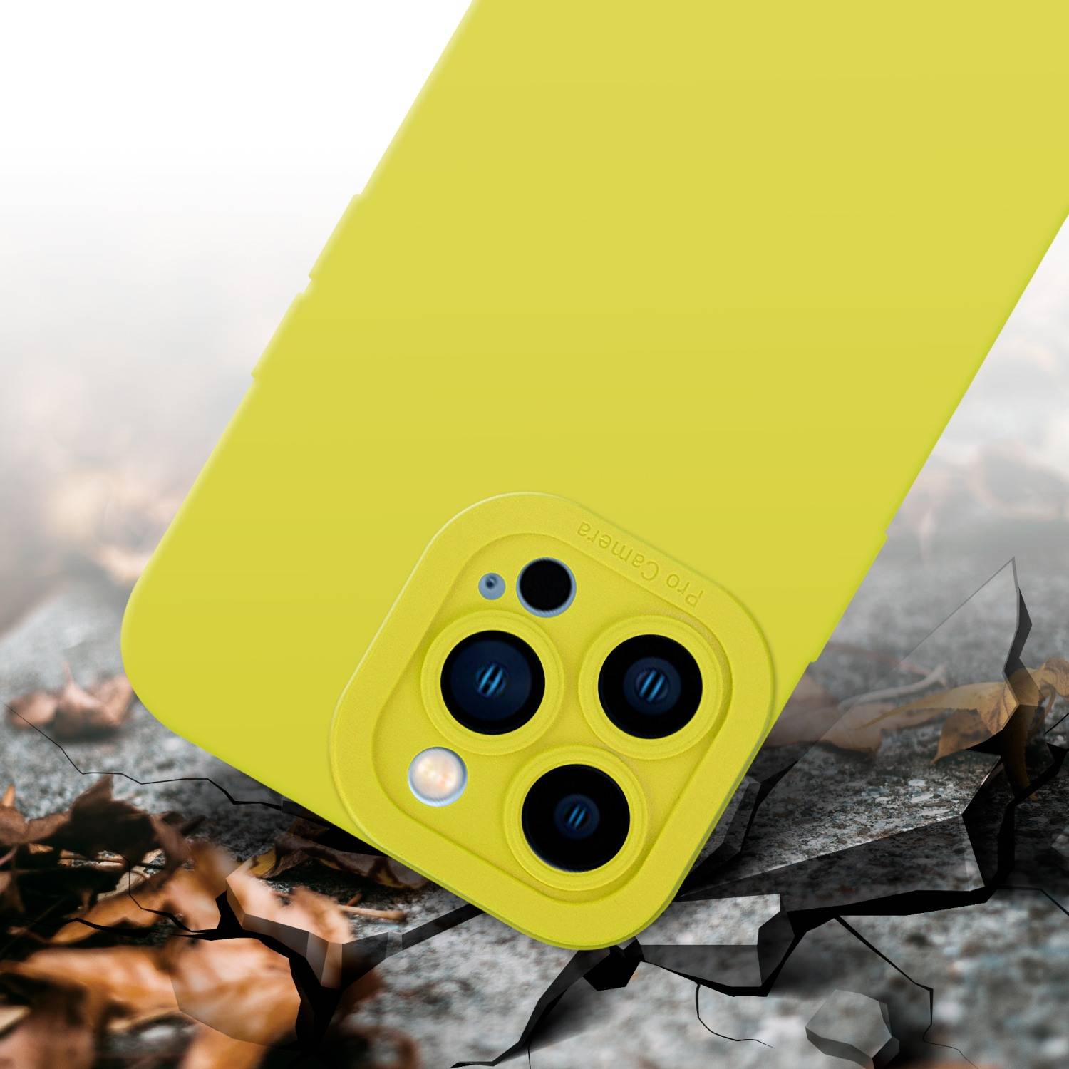 Cadorabo Hülle für Apple iPhone 12 PRO Schutz Hülle in Gelb TPU Silikon Etui Case Handyhülle
