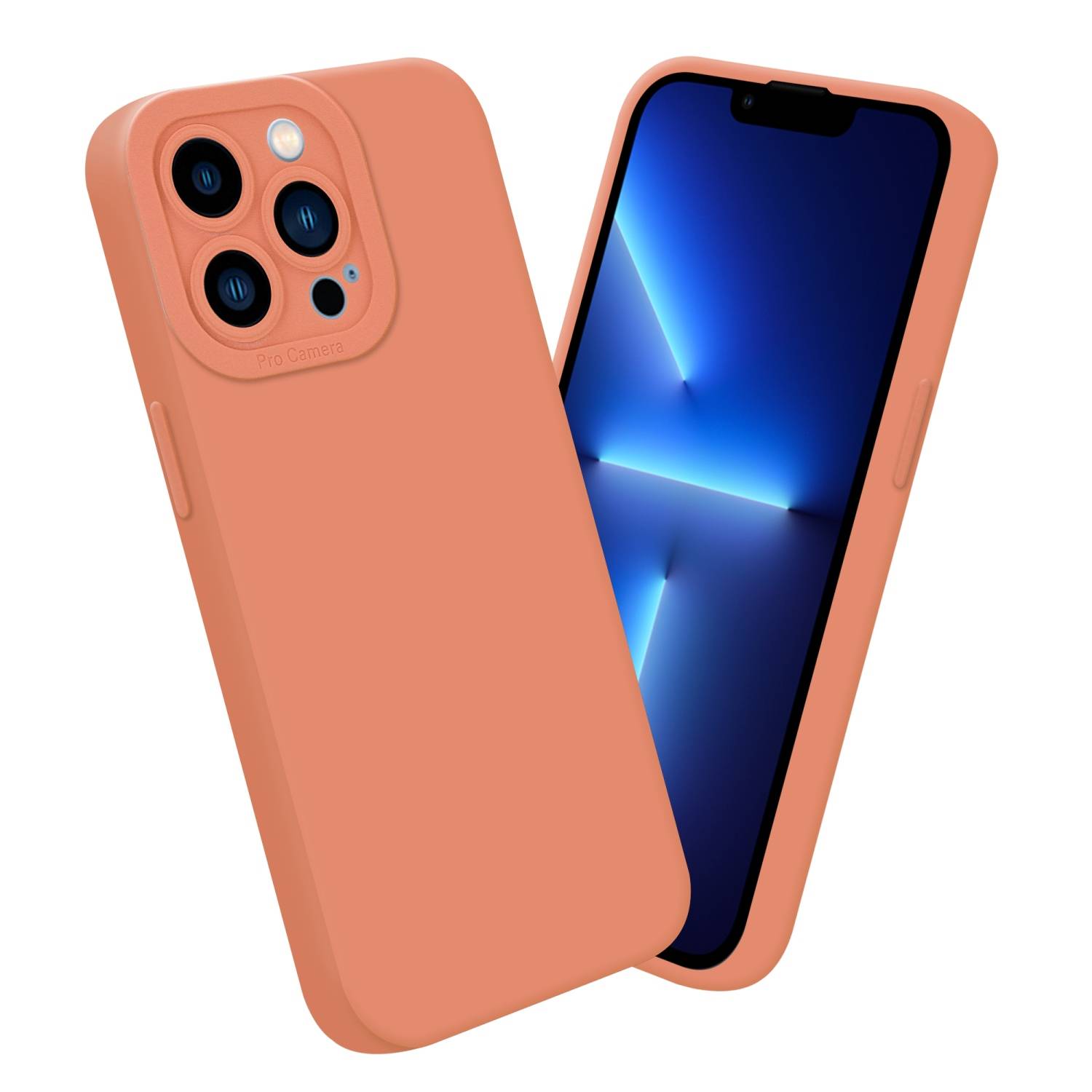 Cadorabo Hülle für Apple iPhone 12 PRO Schutz Hülle in Orange TPU Silikon Etui Case Handyhülle