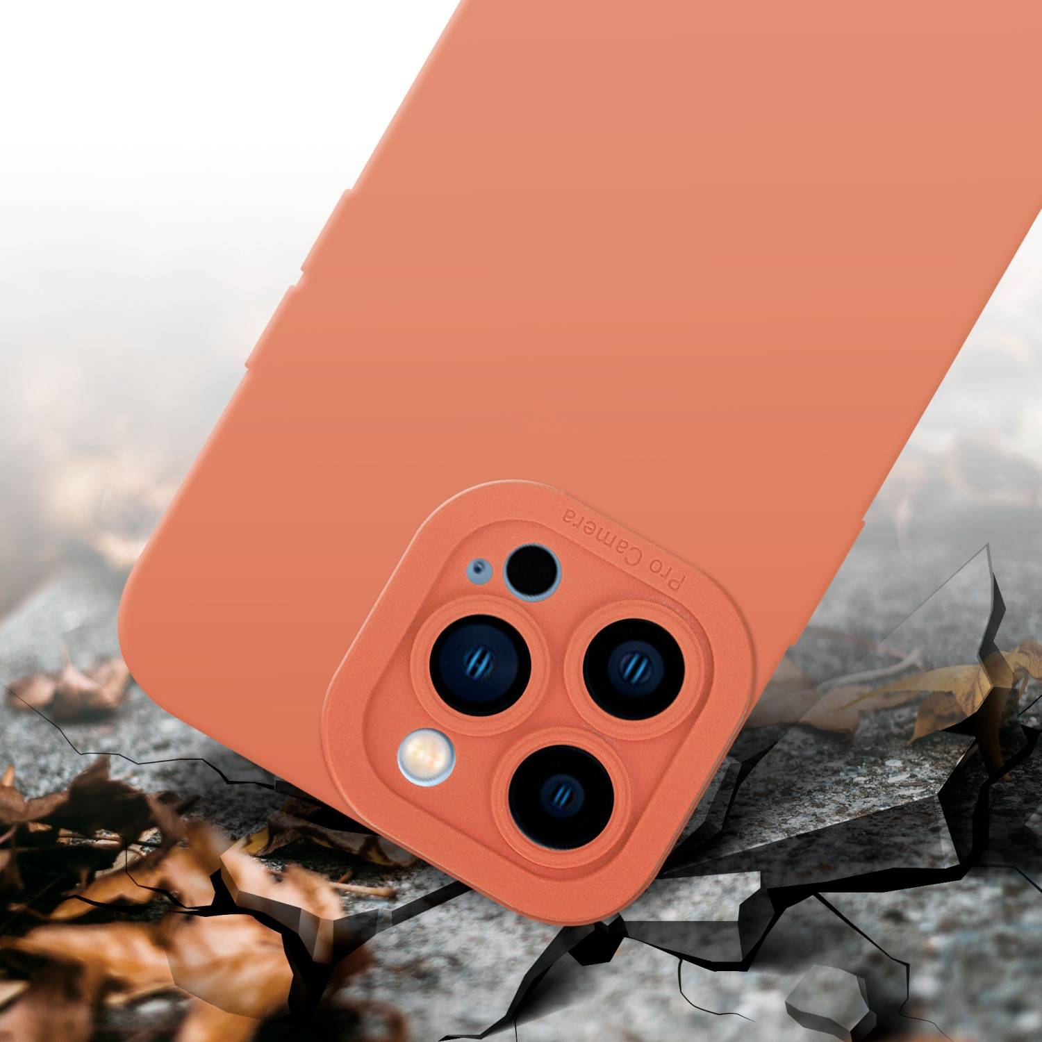 Cadorabo Hülle für Apple iPhone 12 PRO Schutz Hülle in Orange TPU Silikon Etui Case Handyhülle
