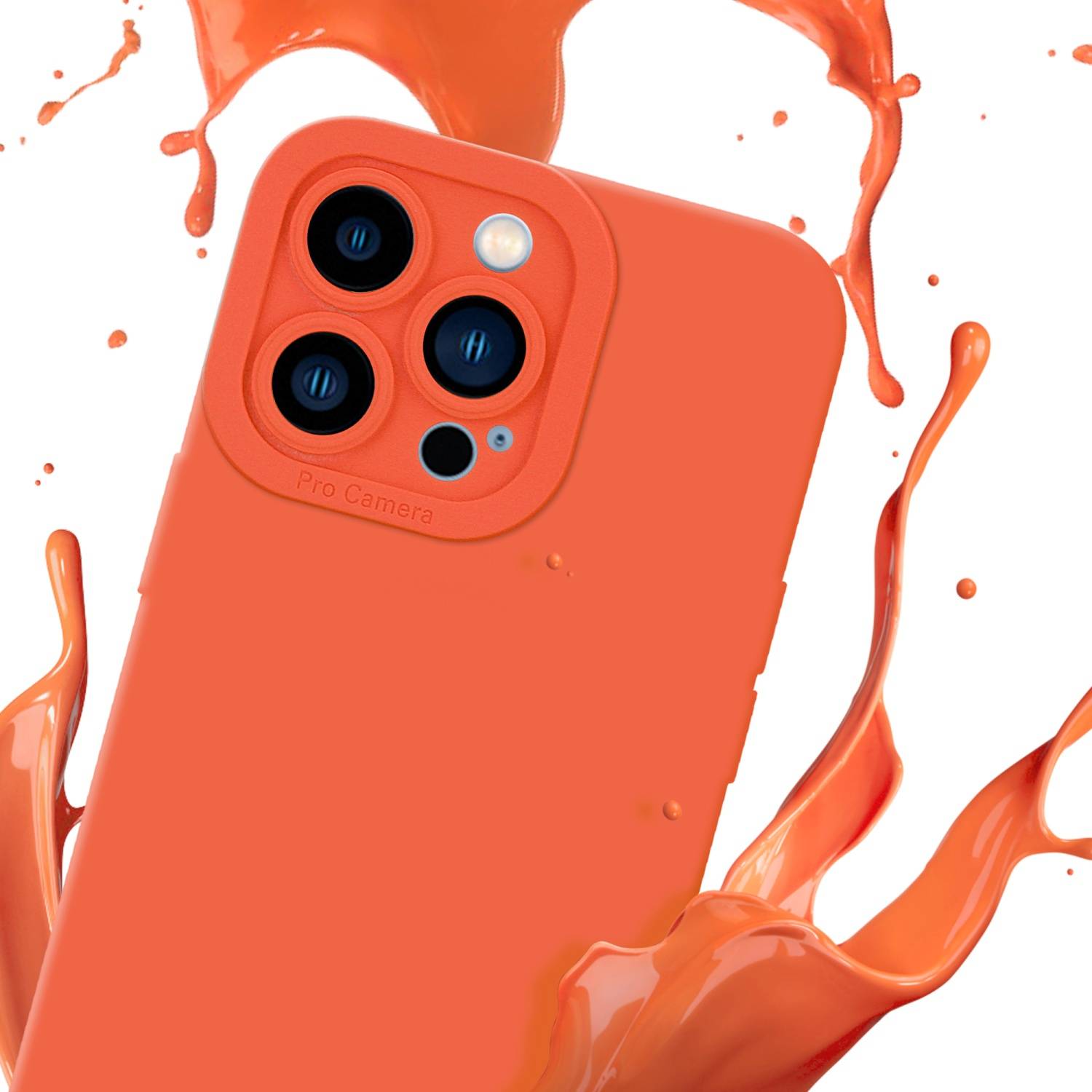 Cadorabo Hülle für Apple iPhone 12 PRO MAX Schutz Hülle in Orange TPU Silikon Etui Case Handyhülle