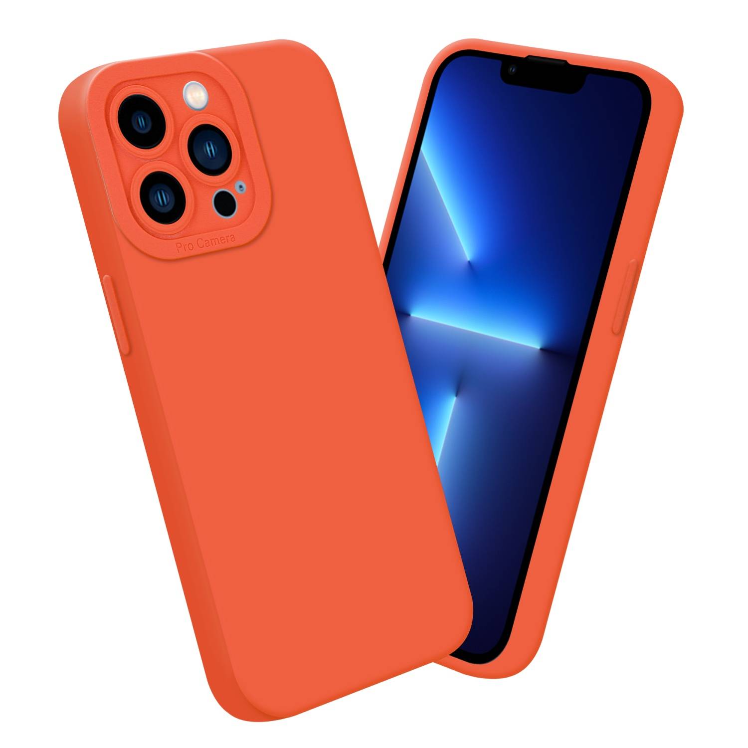 Cadorabo Hülle für Apple iPhone 12 PRO MAX Schutz Hülle in Orange TPU Silikon Etui Case Handyhülle