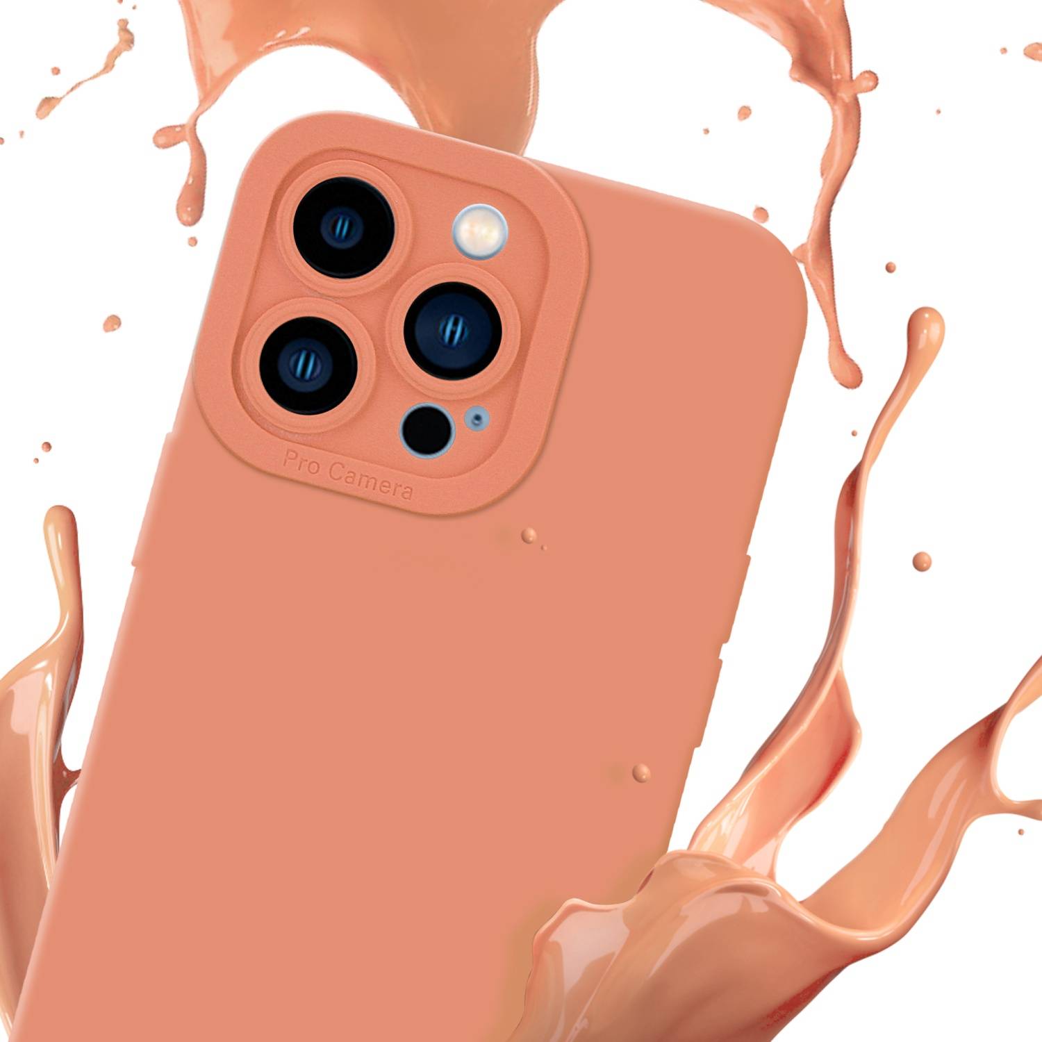Cadorabo Hülle für Apple iPhone 12 PRO MAX Schutz Hülle in Orange TPU Silikon Etui Case Handyhülle