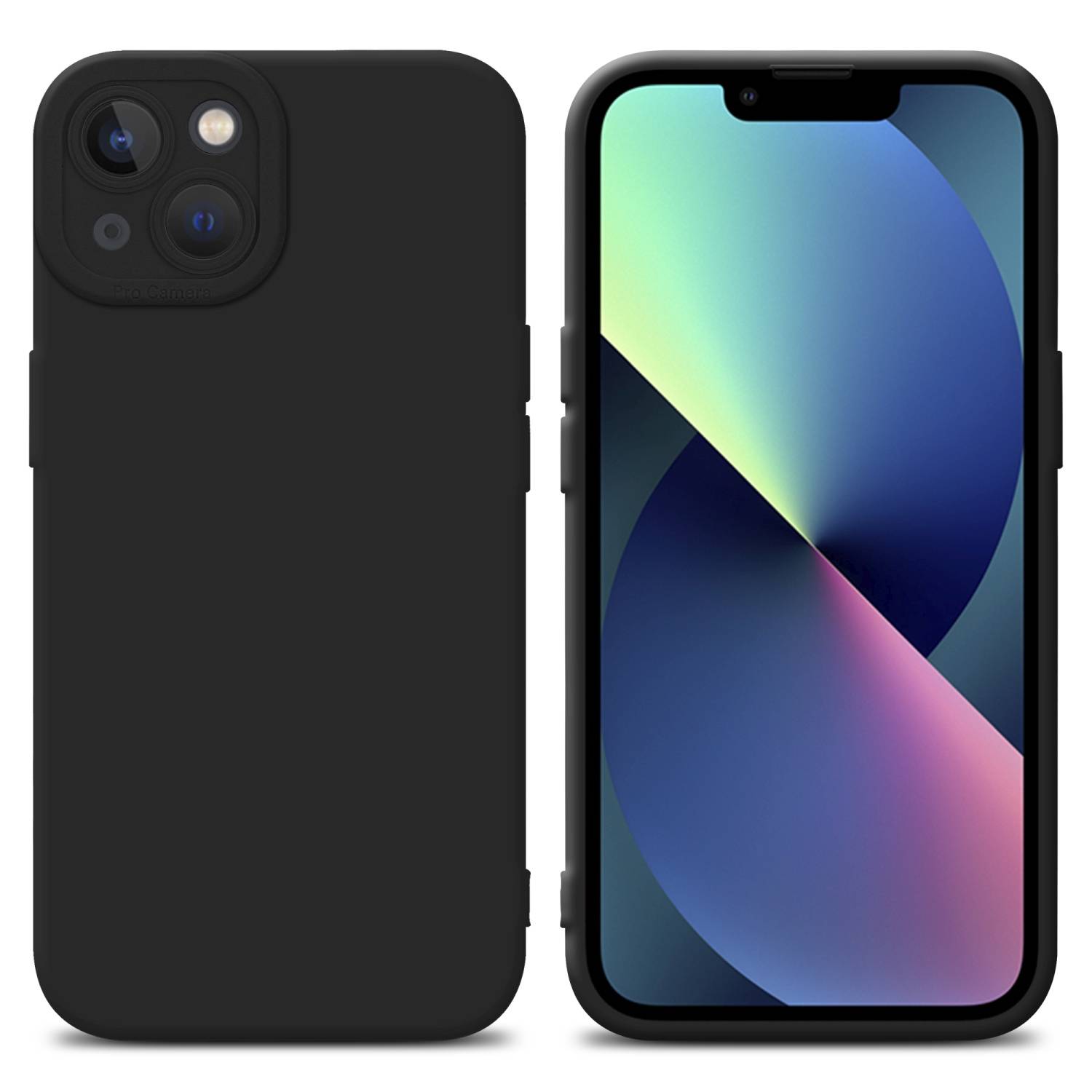Cadorabo Hülle für Apple iPhone 13 Schutz Hülle in Schwarz TPU Silikon Etui Case Handyhülle