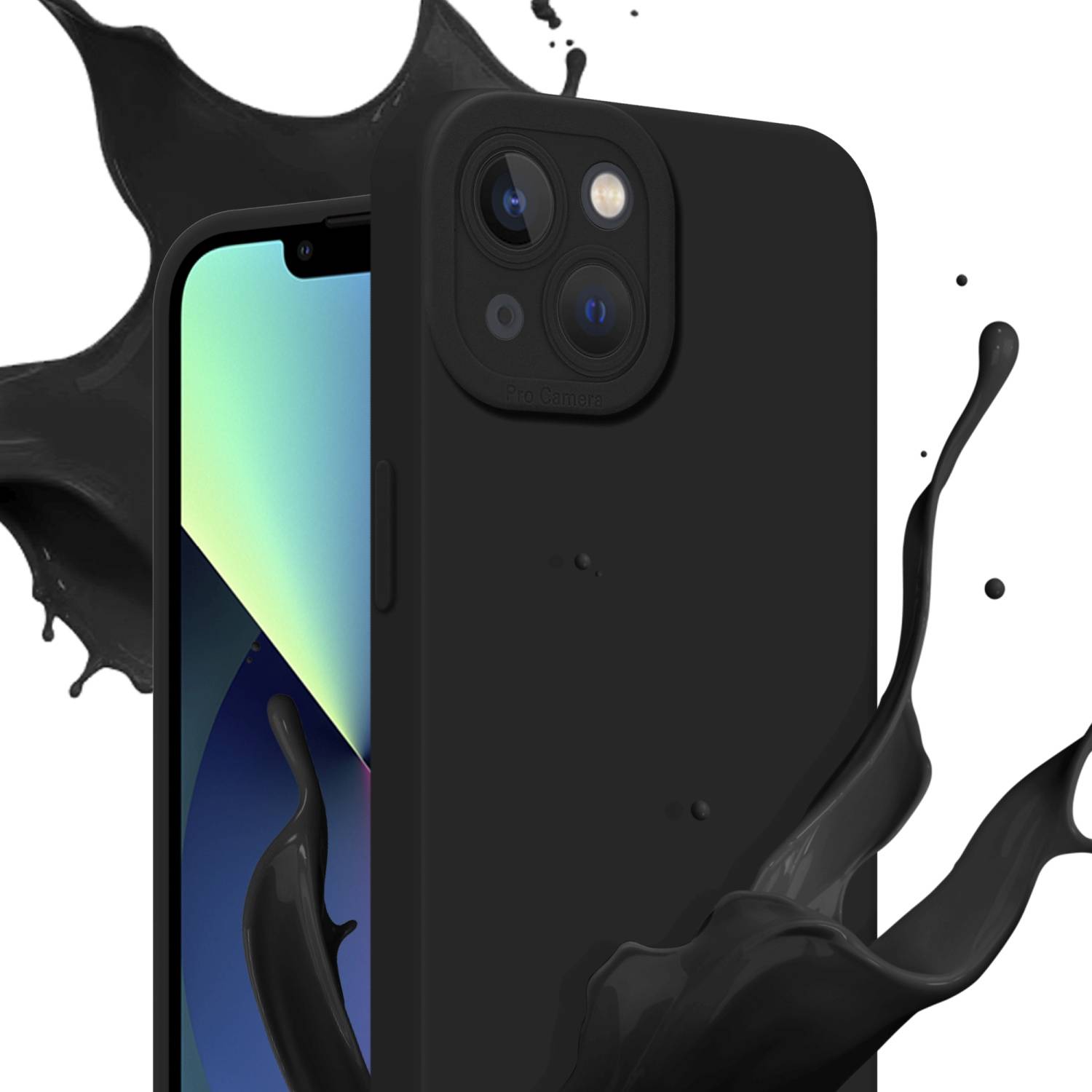 Cadorabo Hülle für Apple iPhone 13 Schutz Hülle in Schwarz TPU Silikon Etui Case Handyhülle