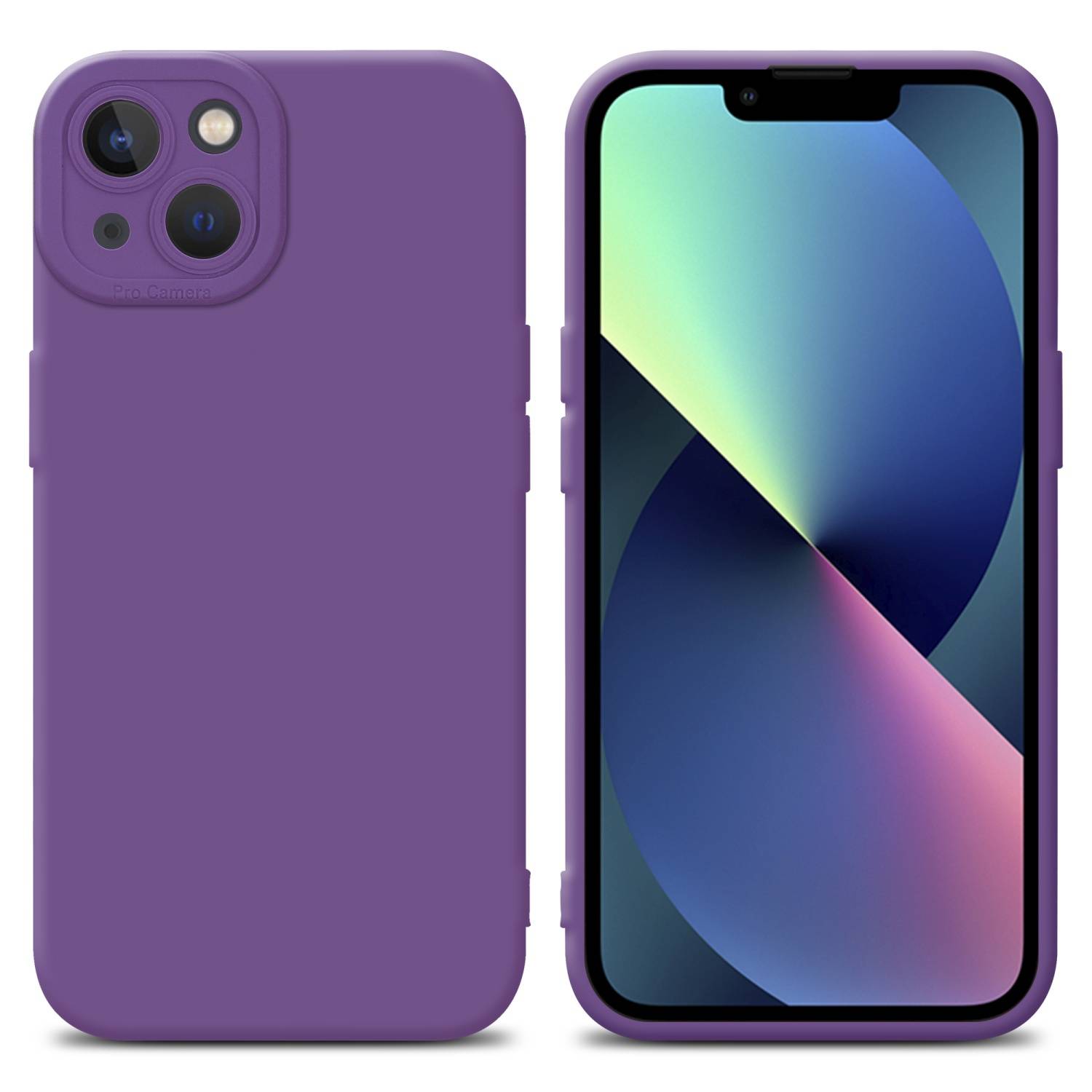 Cadorabo Hülle für Apple iPhone 13 Schutz Hülle in Lila TPU Silikon Etui Case Handyhülle