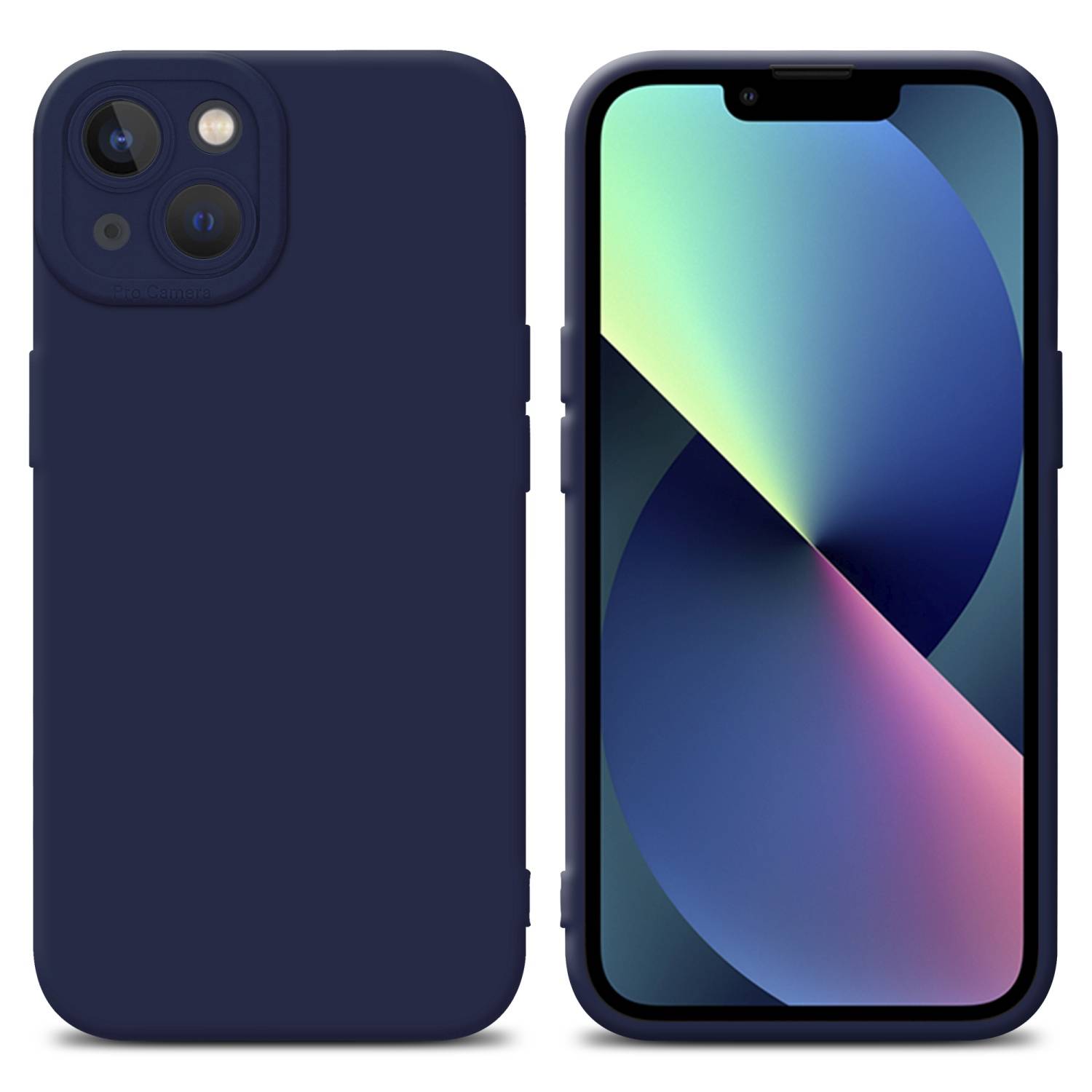 Cadorabo Hülle für Apple iPhone 13 Schutz Hülle in Blau TPU Silikon Etui Case Handyhülle