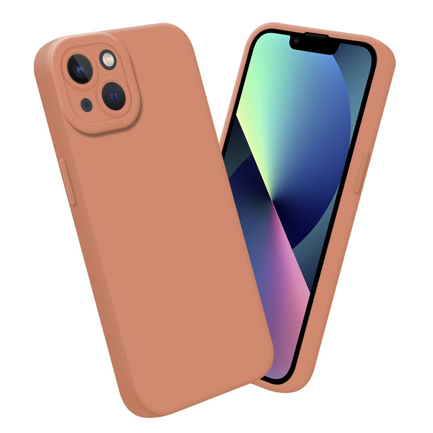 Cadorabo Hülle für Apple iPhone 13 Schutz Hülle in Orange TPU Silikon Etui Case Handyhülle