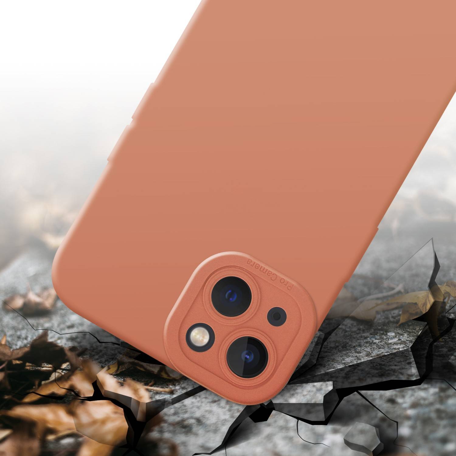 Cadorabo Hülle für Apple iPhone 13 Schutz Hülle in Orange TPU Silikon Etui Case Handyhülle