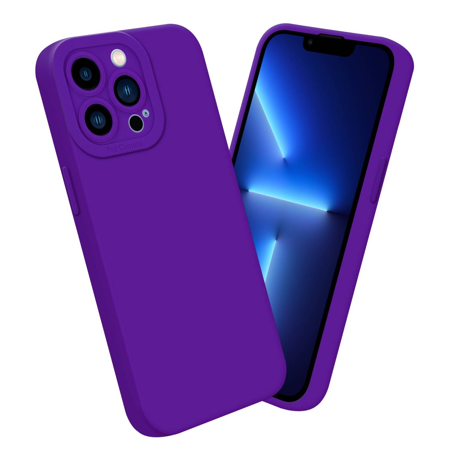 Cadorabo Hülle für Apple iPhone 13 PRO Schutz Hülle in Lila TPU Silikon Etui Case Handyhülle