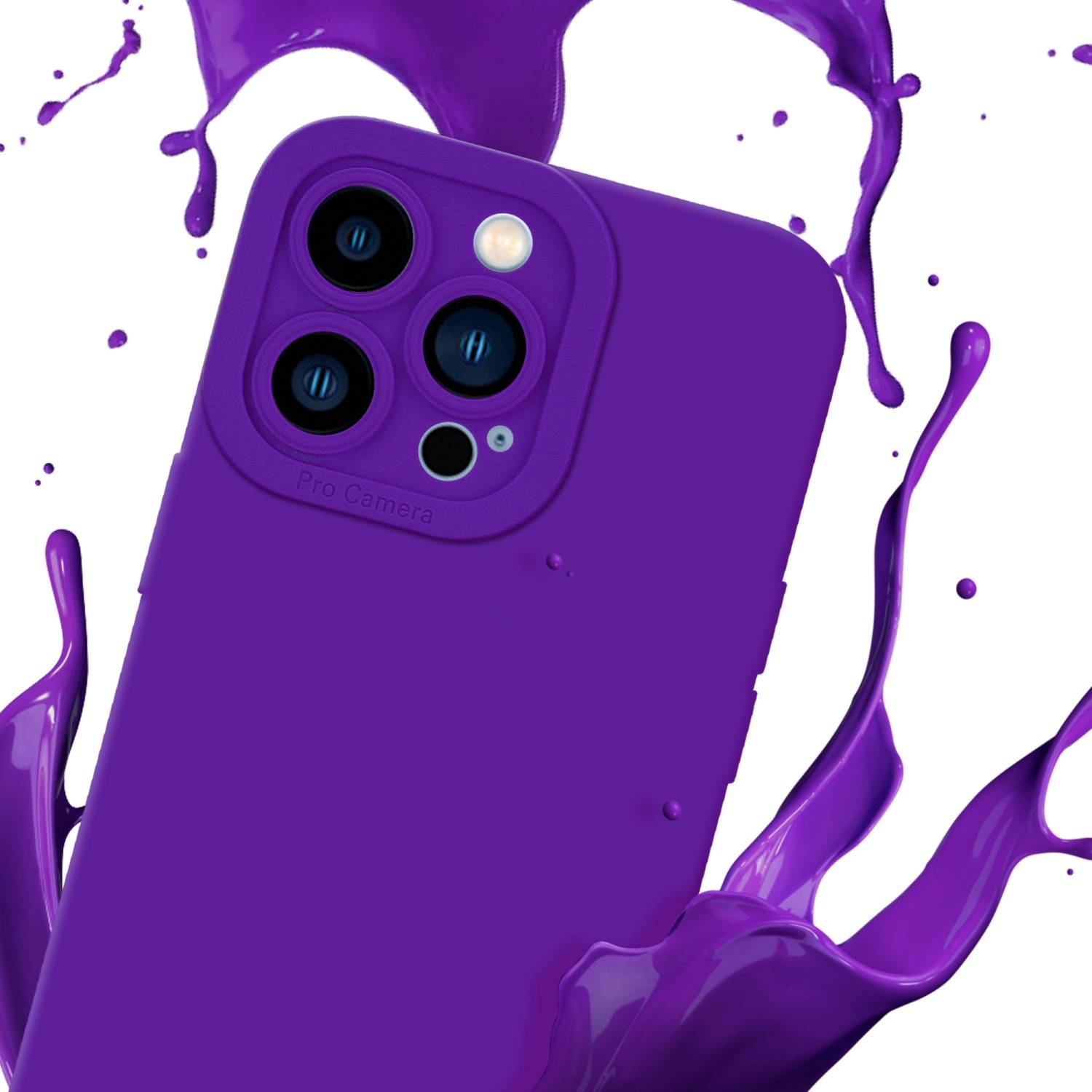 Cadorabo Hülle für Apple iPhone 13 PRO Schutz Hülle in Lila TPU Silikon Etui Case Handyhülle