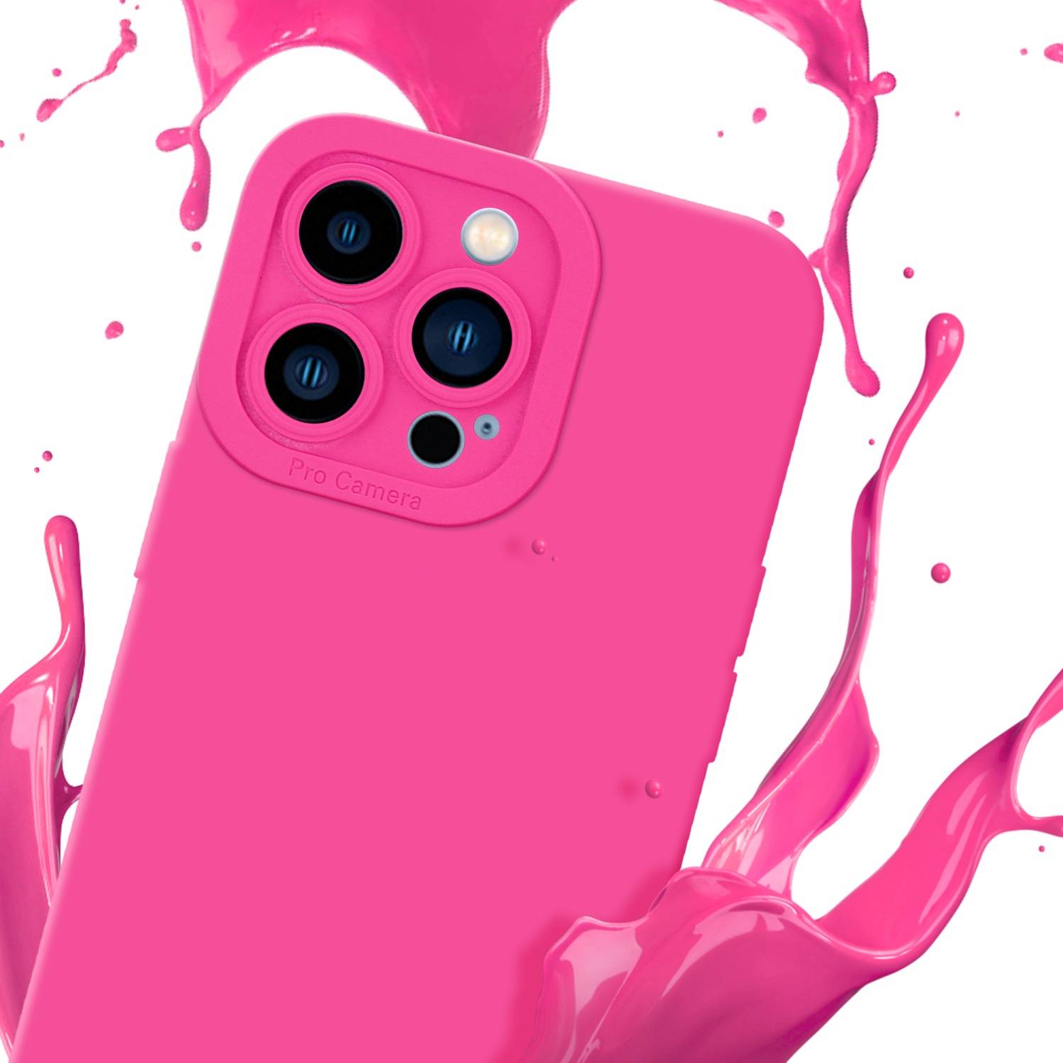 Cadorabo Hülle für Apple iPhone 13 PRO Schutz Hülle in Pink TPU Silikon Etui Case Handyhülle